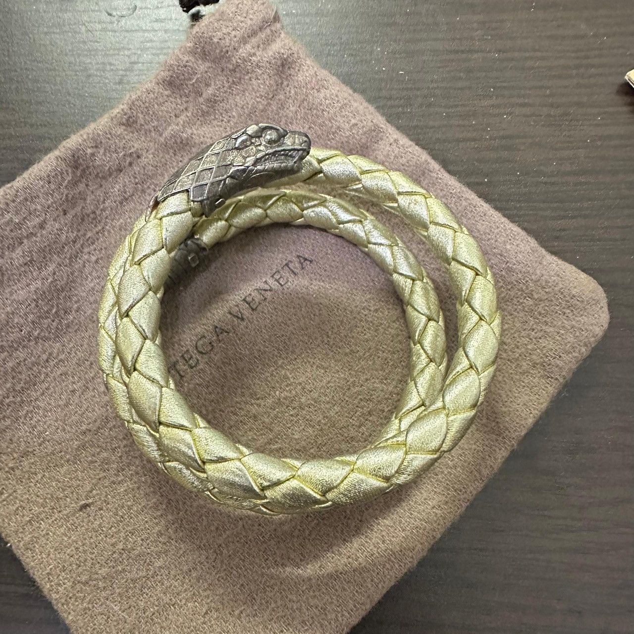 Bottega Veneta Bottega Veneta Vintage Snake Bracelet 925 Silver Leather Size ONE SIZE - 1 Thumbnail