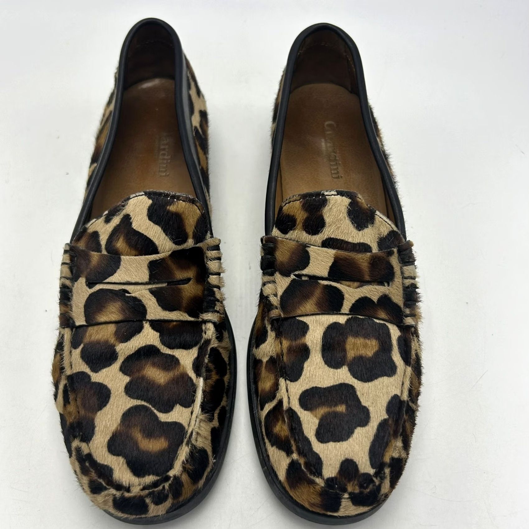 PONY Gilardini Firenze Loafers Women 8.5 Pony Hair Animal Print EU 40 Black Leather Slip On Flat Vintage No Size US 9 / IT 39 - 4 Thumbnail
