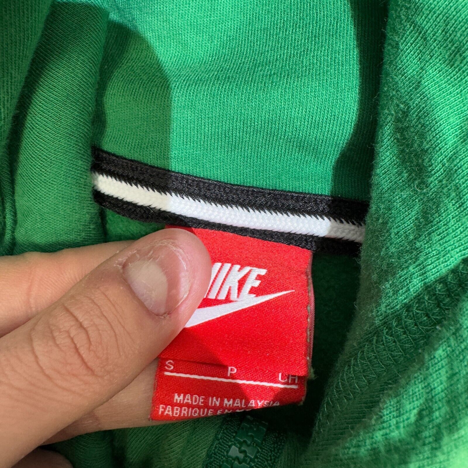 Nike × Vintage Vintage Nike Green Cotton Hoodie Zip Size S MA-1 Pocket Size US S / EU 44-46 / 1 - 7 Thumbnail