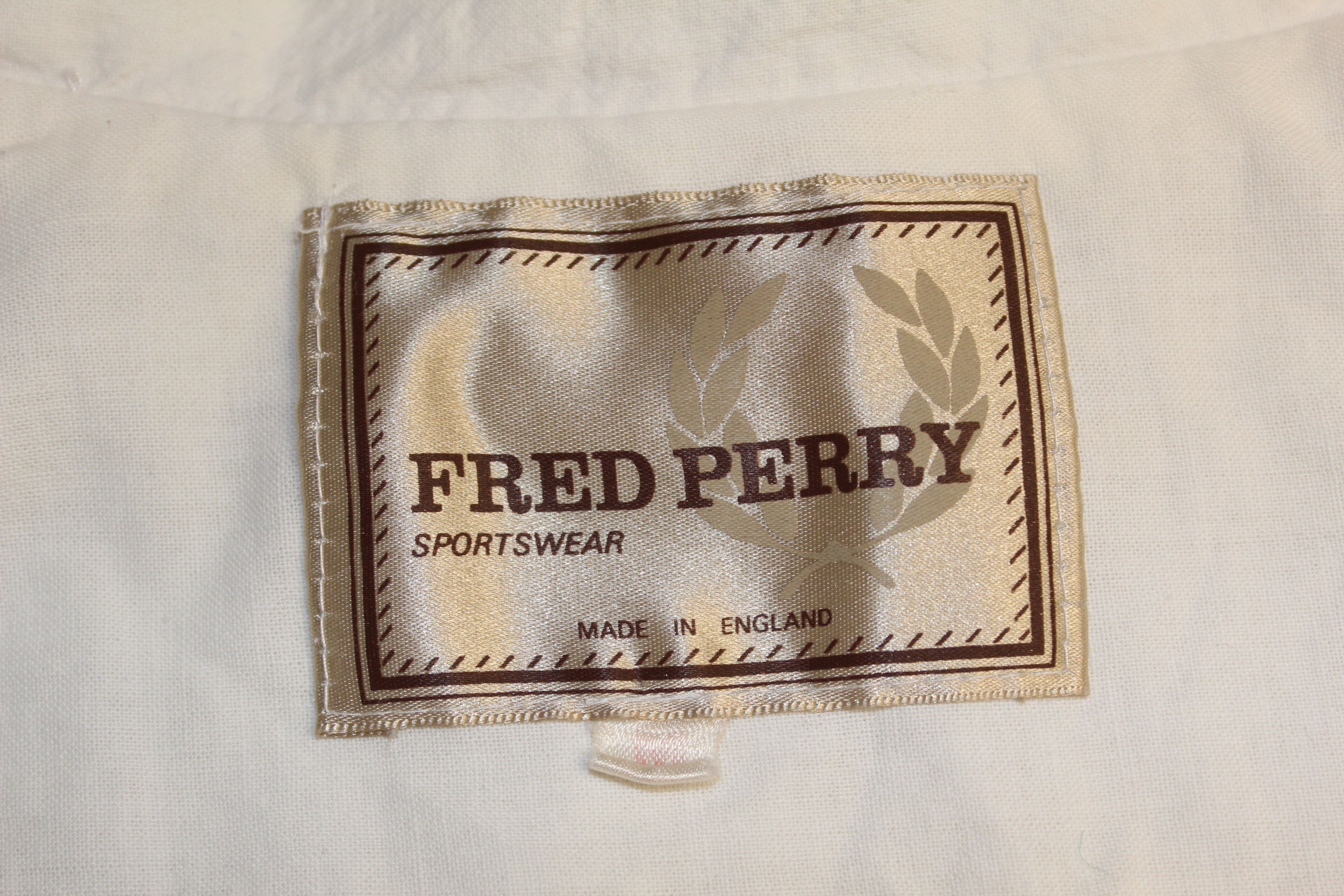 Fred Perry Men's Fred Perry Vintage 90's White Cotton Jacket Size M Size US M / EU 48-50 / 2 - 7 Thumbnail