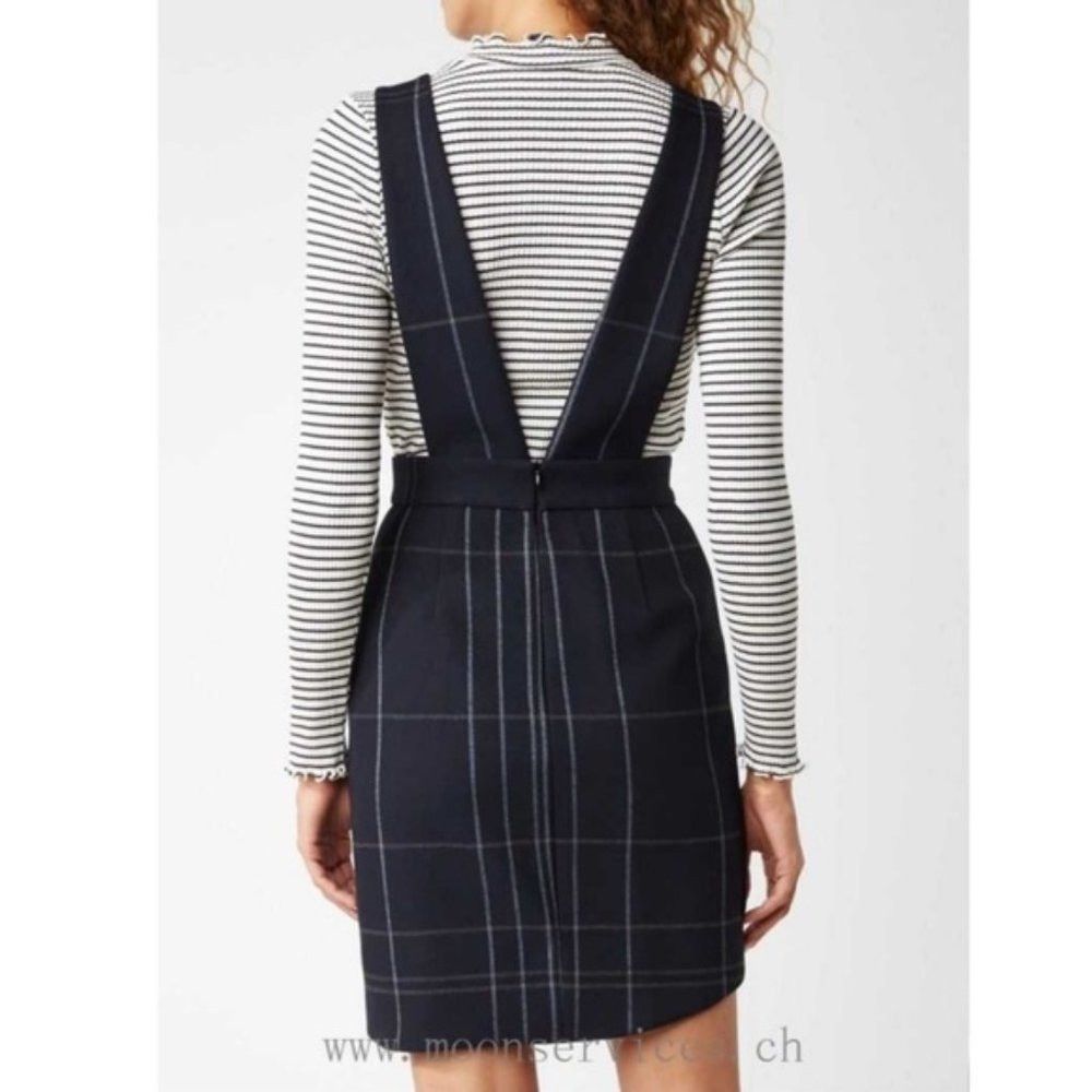 Maje NWT New $325 Maje Jola Checked Woven Pinafore Skirt Dress S Size XS / US 0-2 / IT 36-38 - 9 Thumbnail