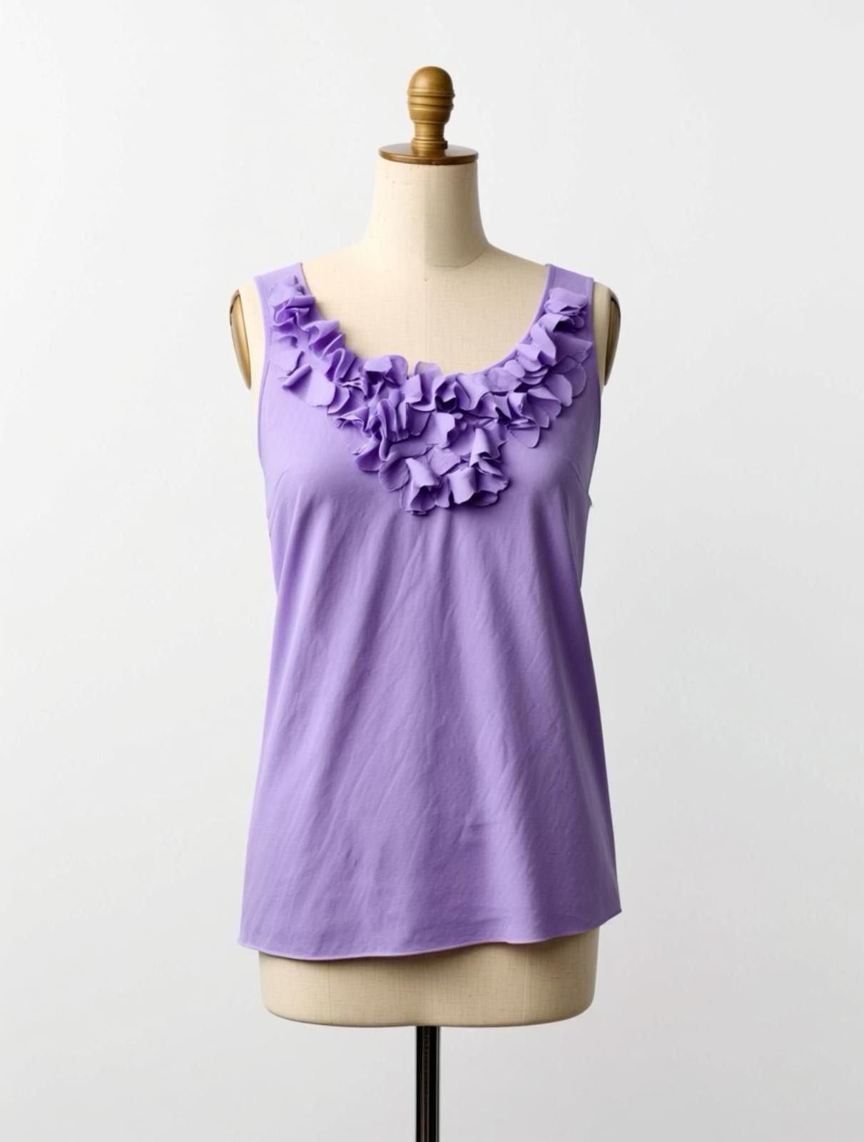 Other White House Black Market Lavender Ruffle Tank Top Medium Size M / US 6-8 / IT 42-44 - 1 Thumbnail