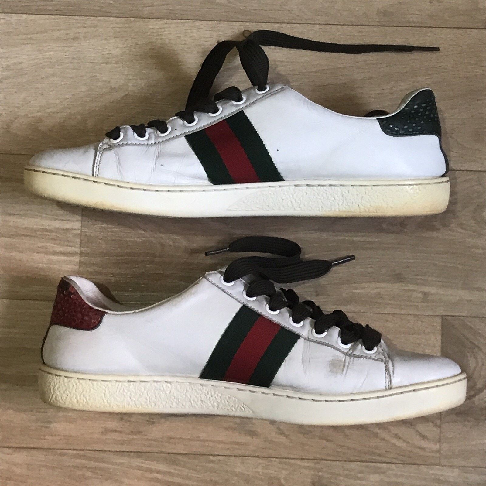 Gucci Gucci Ace Sneakers Embroidered Low-Top shoes leather white Size US 8 / IT 38 - 2 Thumbnail