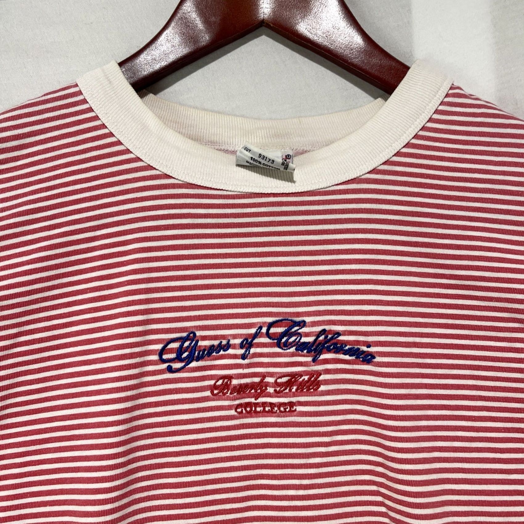 Guess VINTAGE GUESS Shirt Mens Medium Beverly Hills College Striped Tee Size US M / EU 48-50 / 2 - 2 Thumbnail