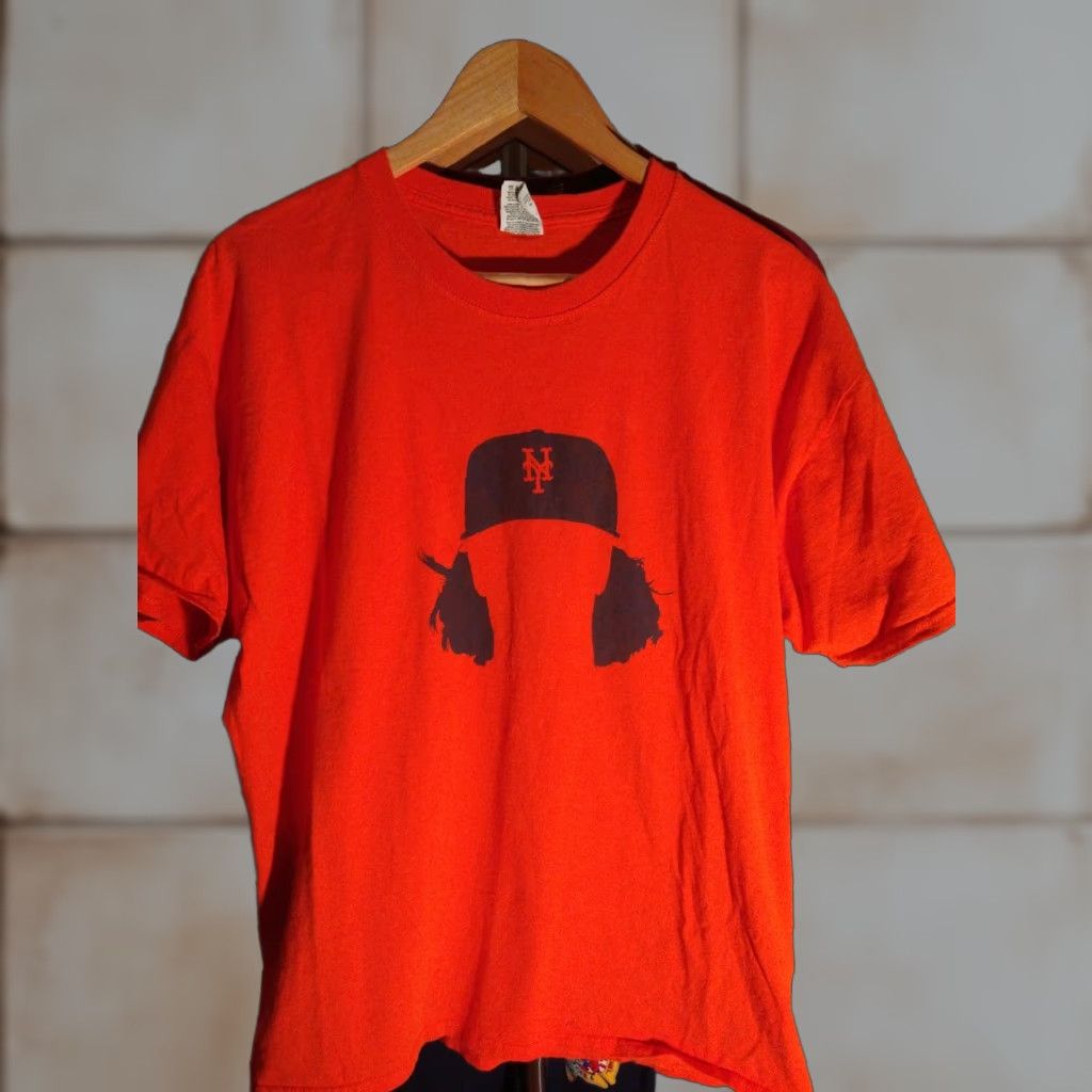 Jerzees VINTAGE NY METS Jacob Degrom Promotional Delta XL CY Young T-Shirt Men Orange XL Crew Neck Short Sleeve Jerzees Cotton Size US XL / EU 56 / 4 - 1 Thumbnail