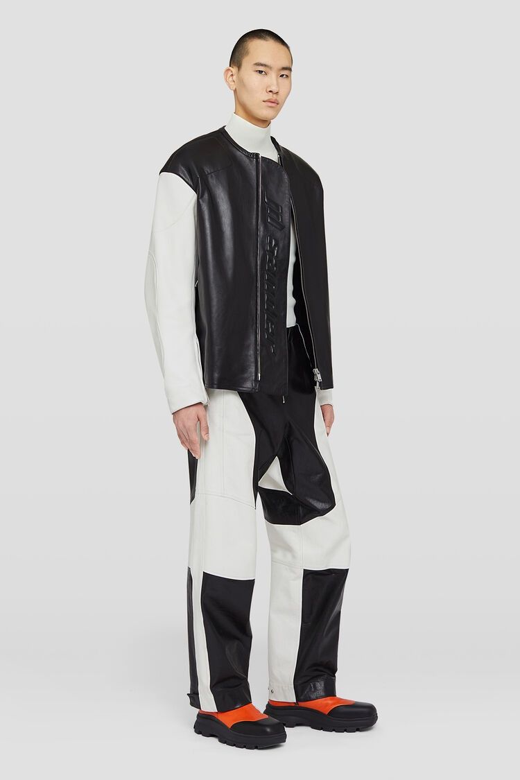 Jil Sander o1mt1gz0625 Leather Biker Jacket in Black Size US L / EU 52-54 / 3 - 3 Thumbnail