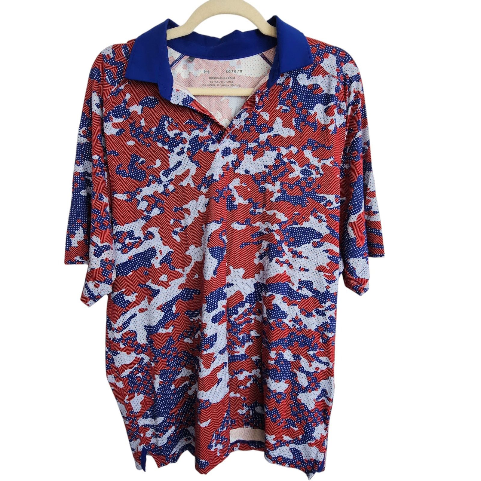 Under Armour Under Armour Mens Iso Chill Camo Print Golf Polo Shirt Sz L Size US L / EU 52-54 / 3 - 2 Thumbnail
