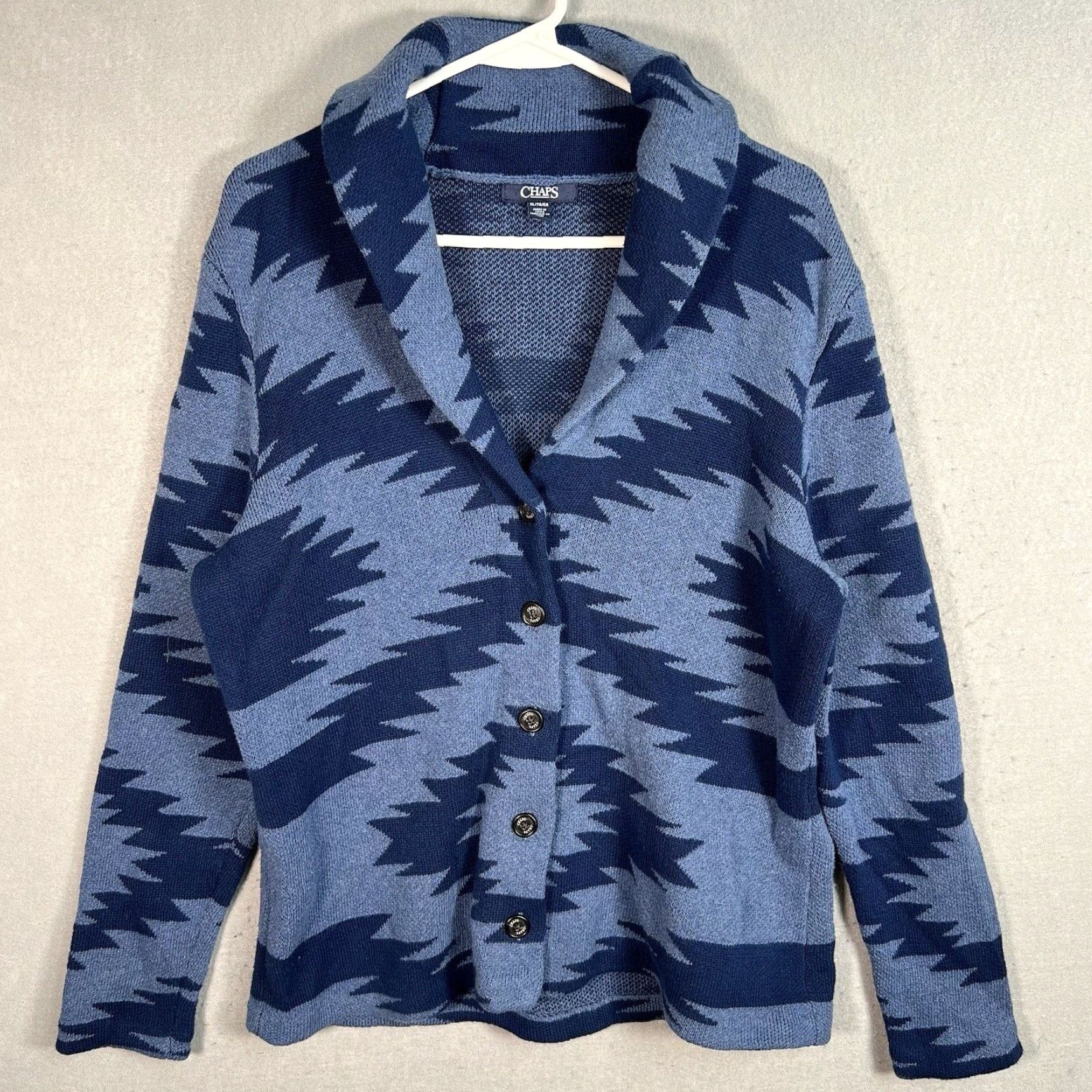 Chaps Chaps Sweater Women s Large L Gray White Striped Funnel Neck Pullover Turtle Grailed