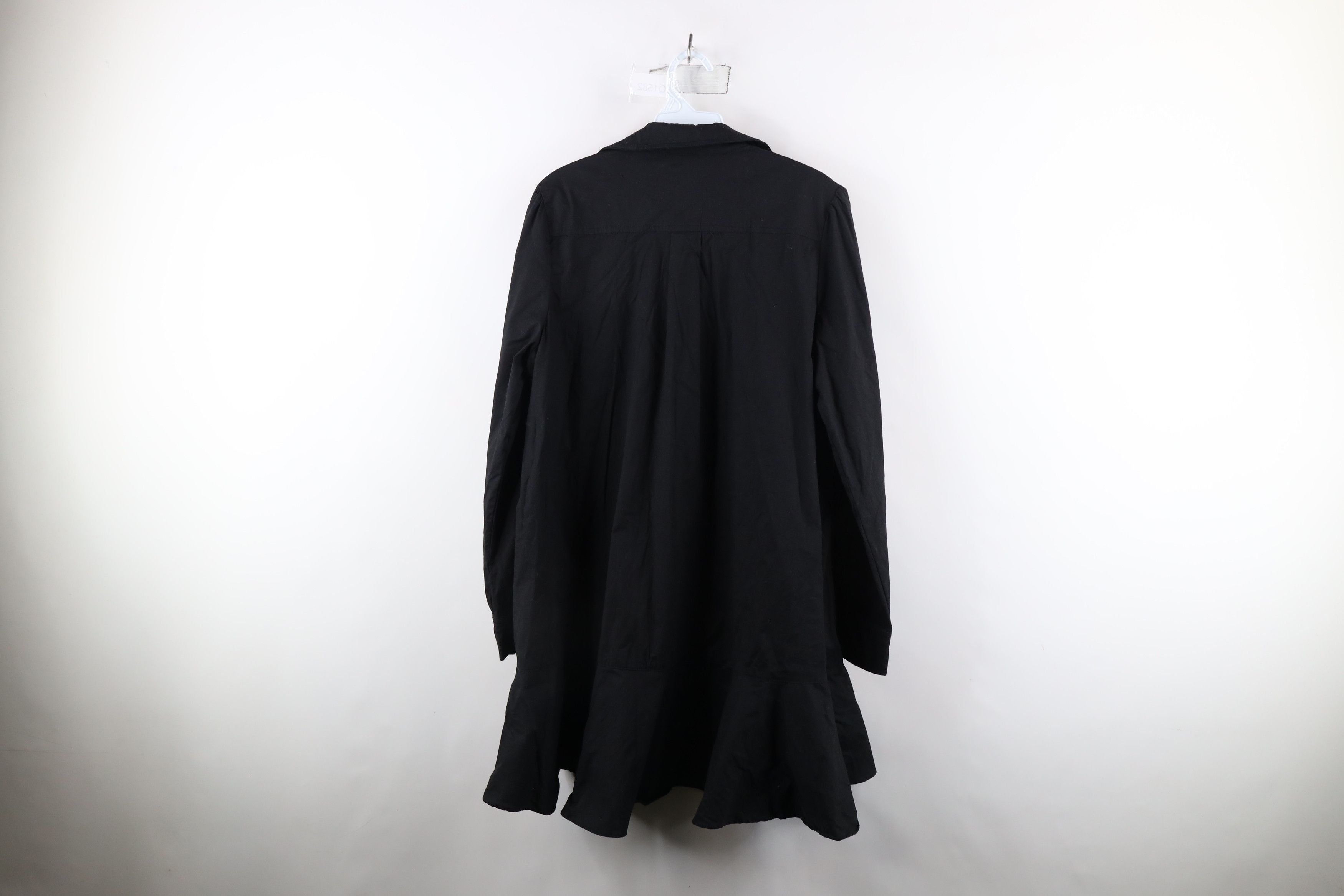 Vintage Tuckernuck Callahan Ruffled Hem Swing Shirt Dress Black Size L / US 10 / IT 46 - 9 Thumbnail