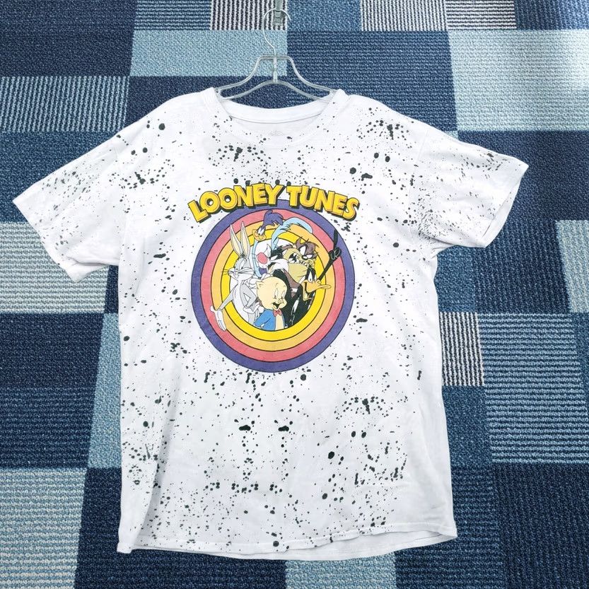 Vintage Looney Tunes Shirt Mens L White Character Classic Circle Short Sleeves Size US L / EU 52-54 / 3 - 1 Thumbnail