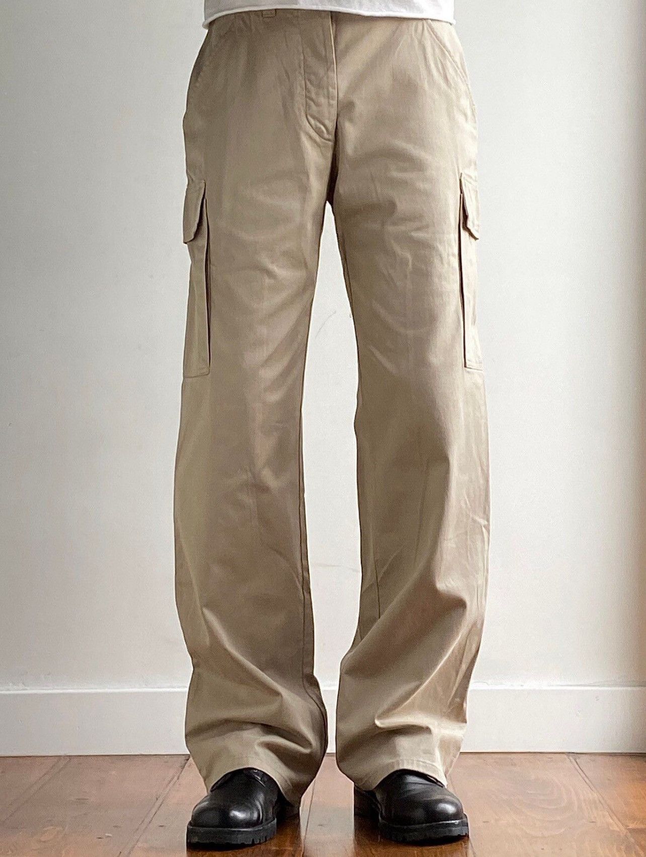 image of Helmut Lang Ss99 Wide Cargo Pants in Beige, Men's (Size 30)