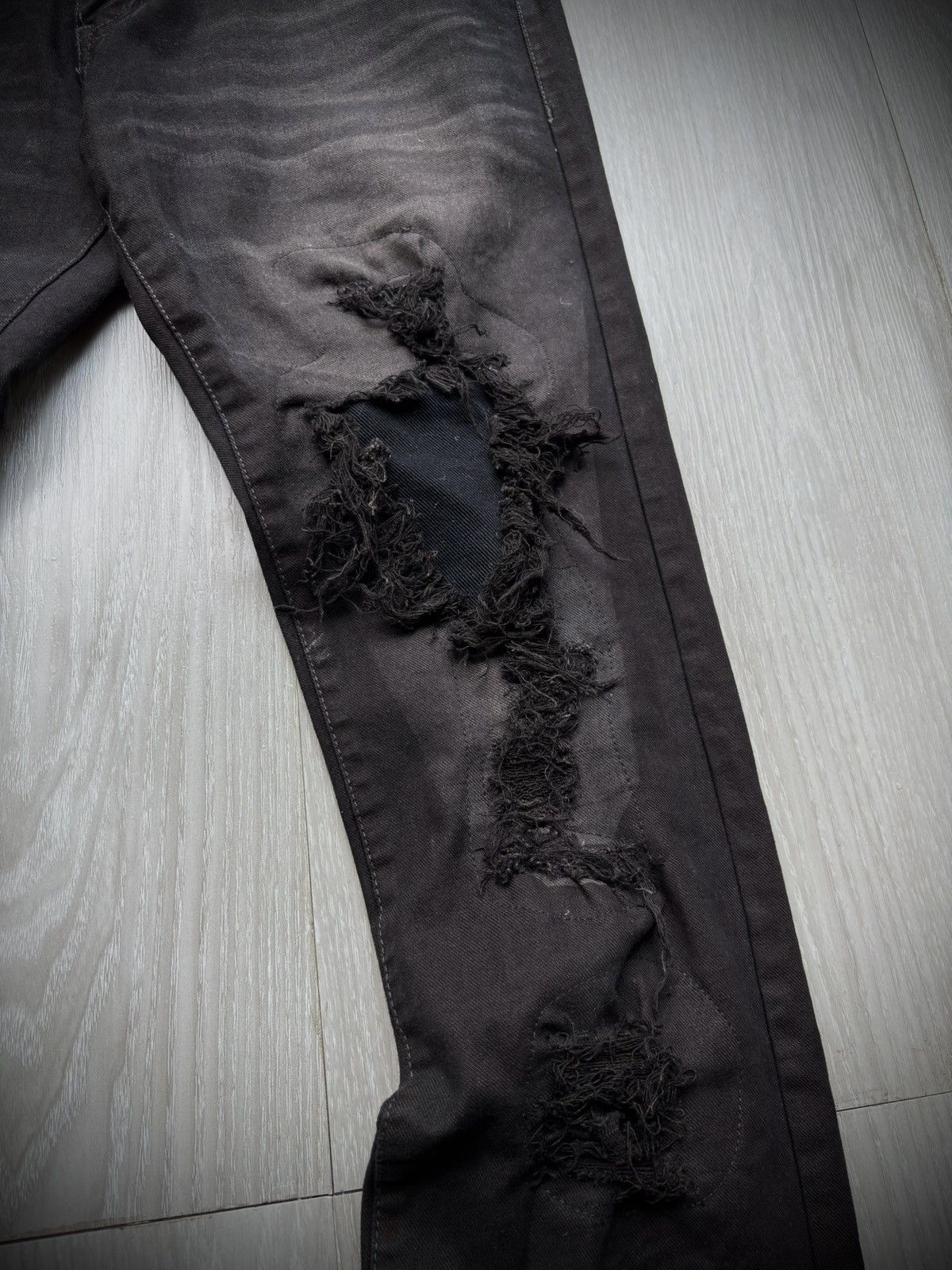 Tornado Mart TORNADO MART distressed lace up jeans Size US 28 / EU 44 - 2 Thumbnail