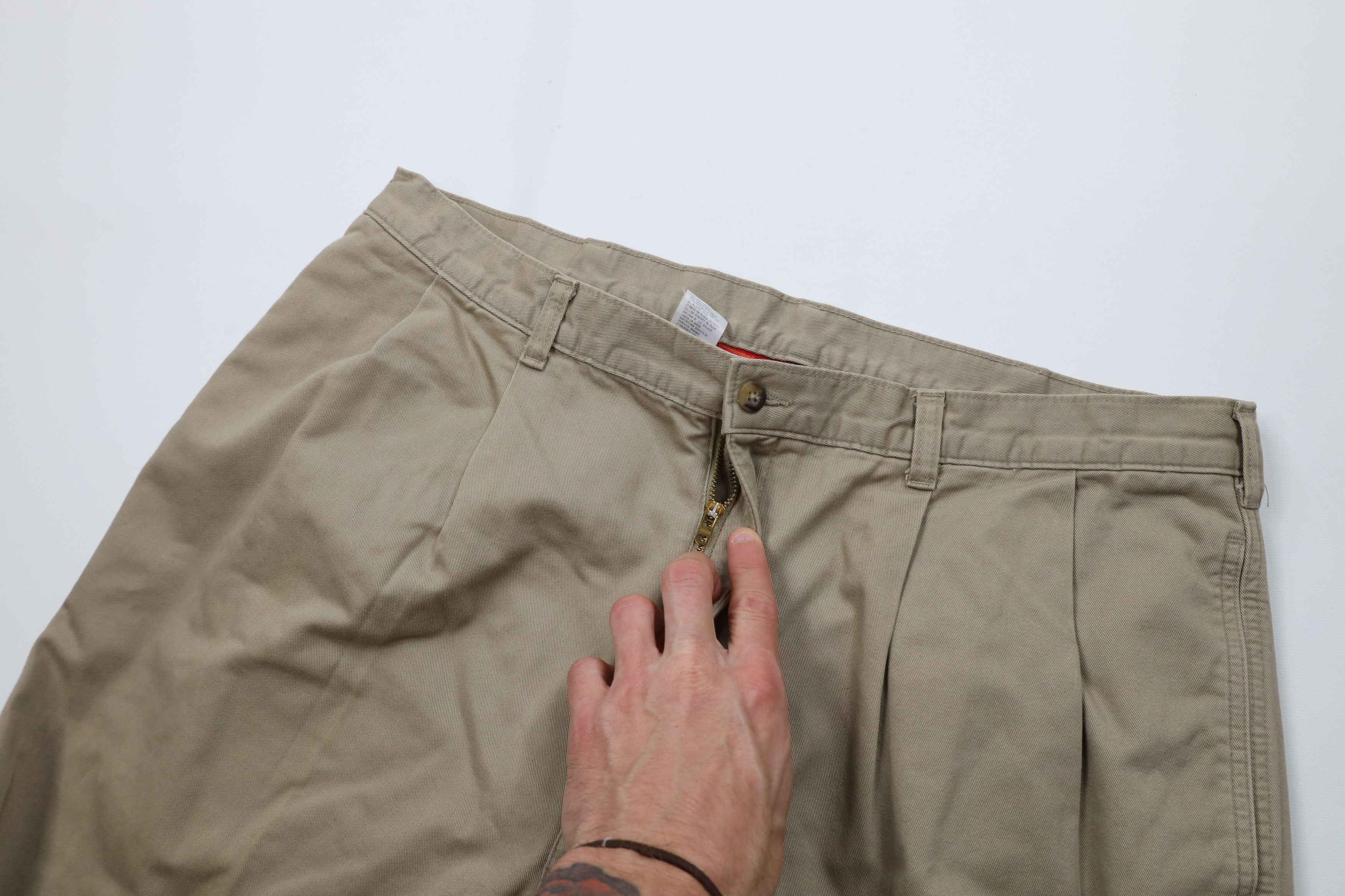L.L. Bean Vintage 90s LL Bean Flannel Lined Wide Leg Chino Pants USA Size US 38 / EU 54 - 9 Thumbnail
