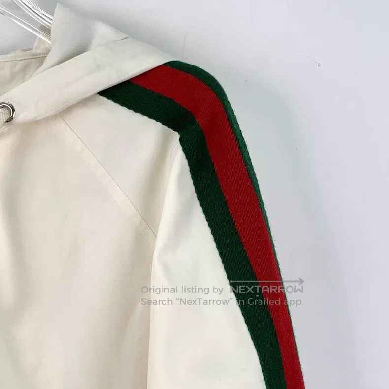 Gucci Gucci Beige side striped webbing cotton hooded drawstring Size US XXS / EU 40 - 3 Thumbnail