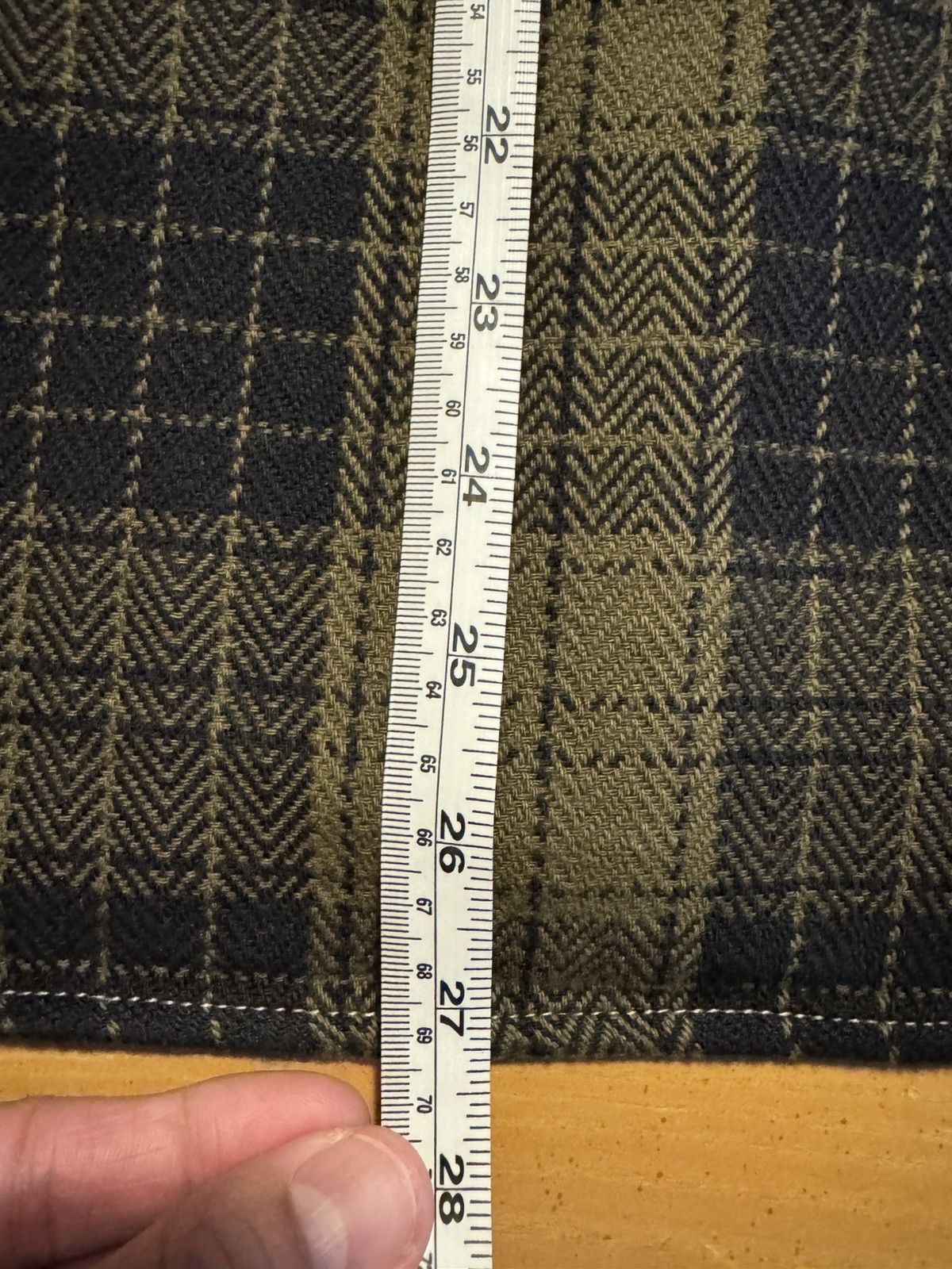 Momotaro Jeans Momotaro Herringbone Check Flannel Shirt (Olive)- 38 Size US S / EU 44-46 / 1 - 13 Thumbnail