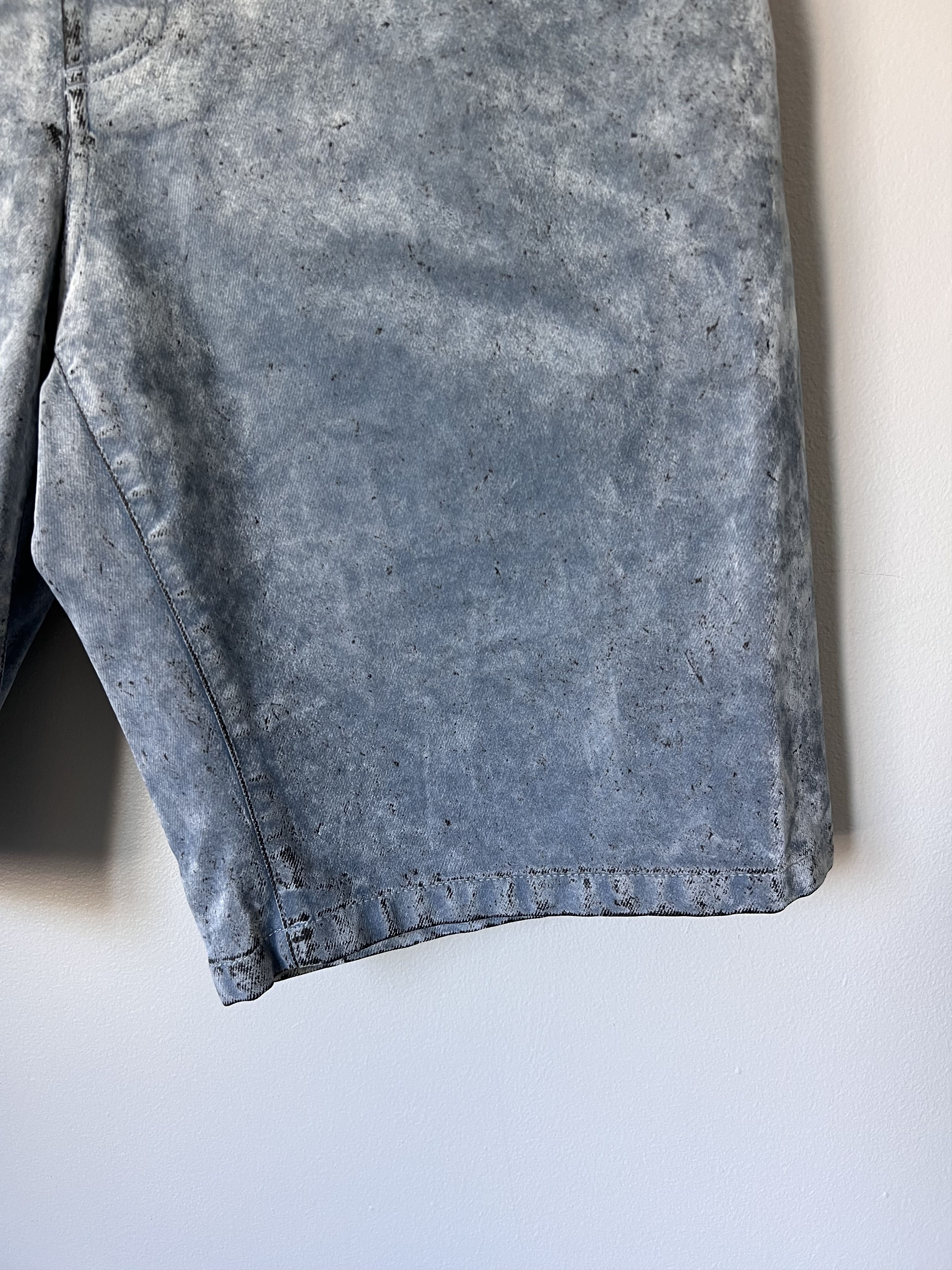 Dior × ERL Dior ERL Velour Distressed Shorts in Blue Size US 32 / EU 48 - 3 Thumbnail
