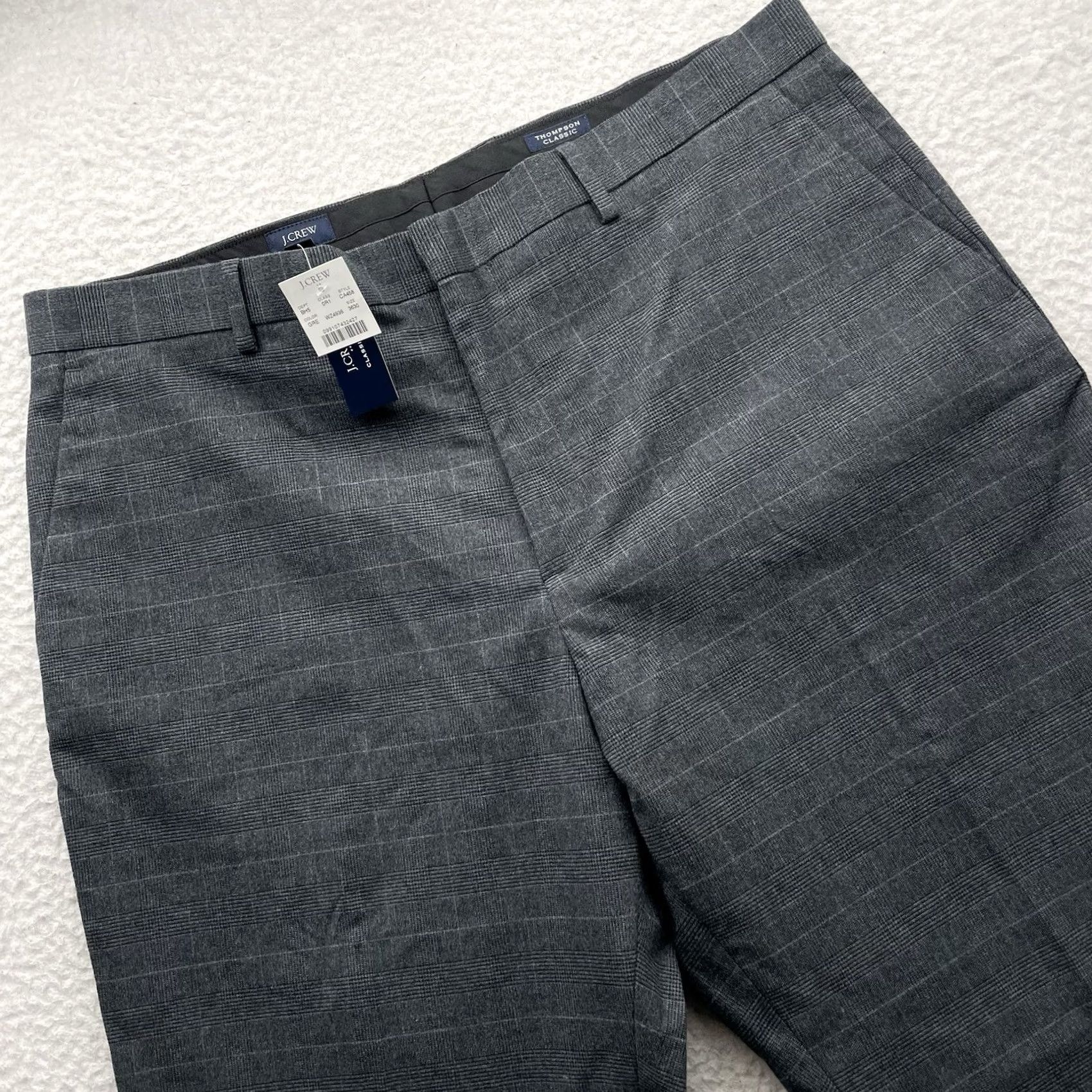 J.Crew J. Crew Thompson Dress Pants 38x30 Gray Glen Plaid Stretch Classic Size US 38 / EU 54 - 2 Thumbnail