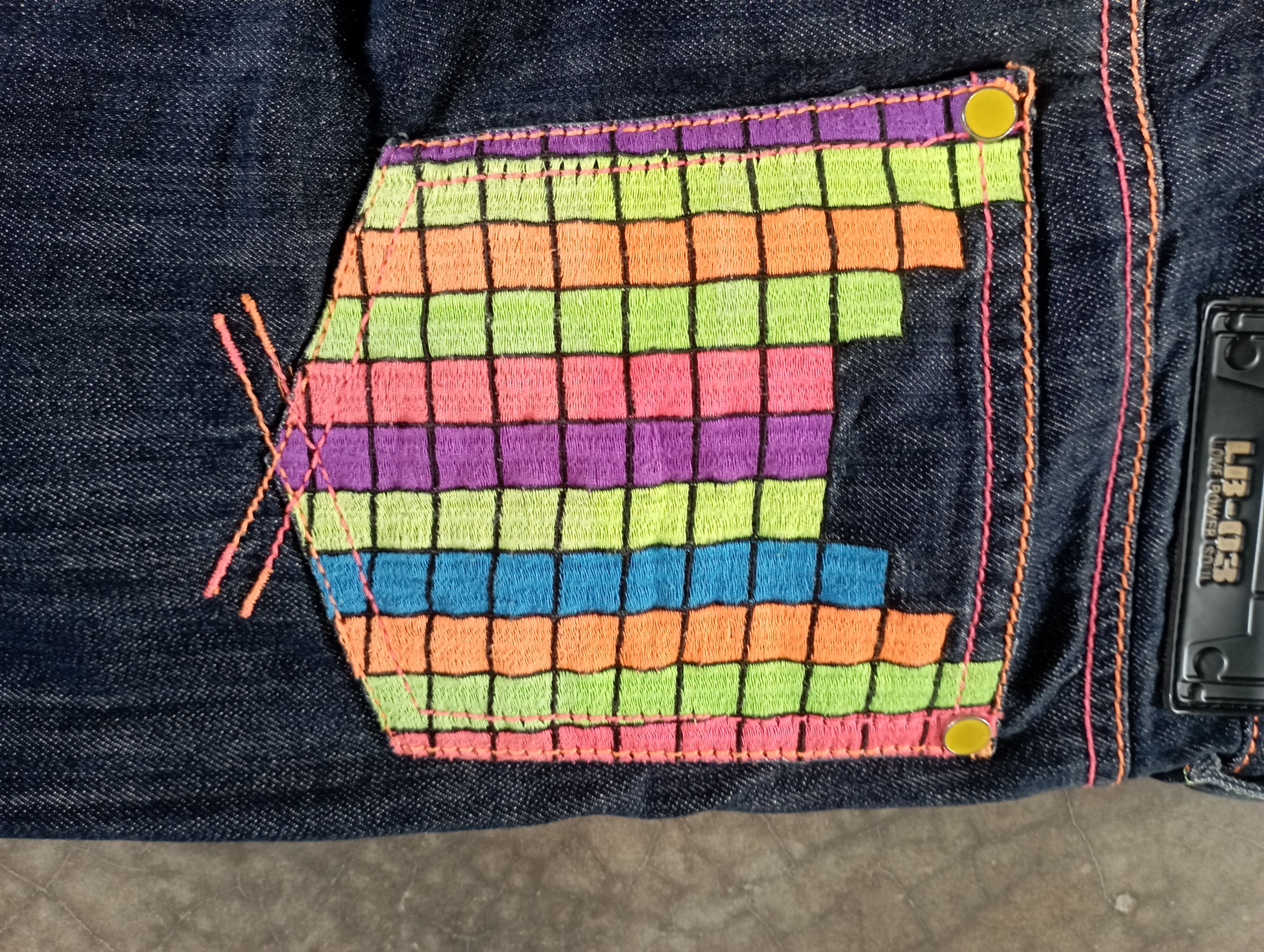 Tornado Mart Flare Jeans Japan Embroidered MultiColour Pockets Size US 27 - 12 Thumbnail