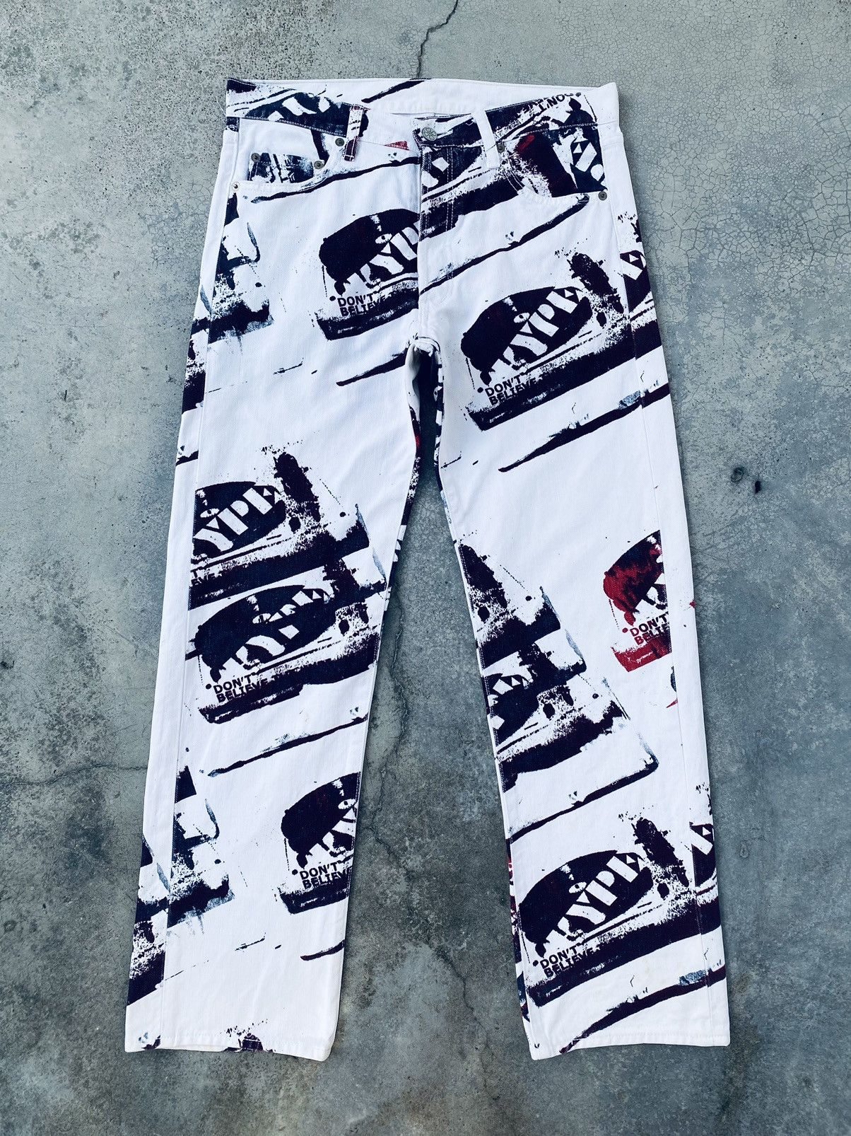 Japanese Brand Vintage 90s Ozone Rocks Painter Denim Pants Size US 32 / EU 48 - 1 Thumbnail