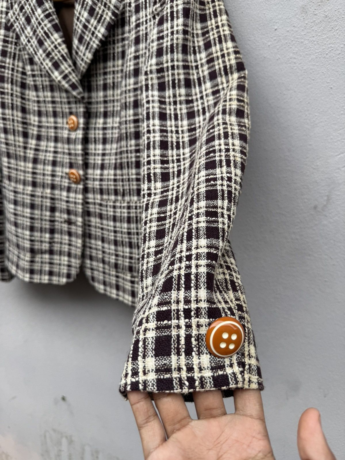 Valentino VALENTINO Double Collar Tweed Dice 🎲 Button Blazer Jacket Size M / US 6-8 / IT 42-44 - 3 Thumbnail