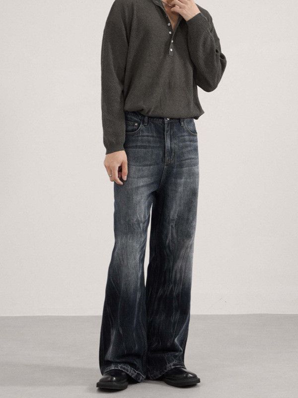 Japanese Brand American-Style Distressed Tie-Dye Slim-Fit Flared Jeans Size US 32 / EU 48 - 3 Thumbnail
