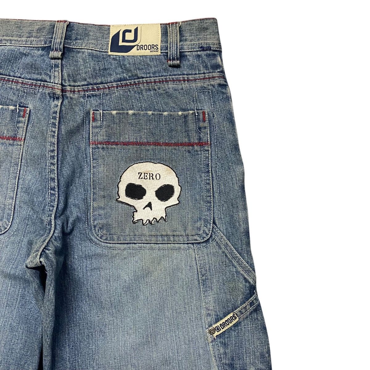 Droors DROORS Denim Wide Leg Jeans Zero Ska8 Patches Distressed Size US 29 - 12 Thumbnail