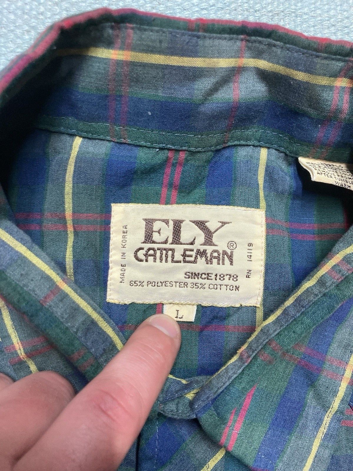 Vintage VTG Ely cattleman Pearl snap shirt plaid western cowboy L Size US L / EU 52-54 / 3 - 4 Thumbnail