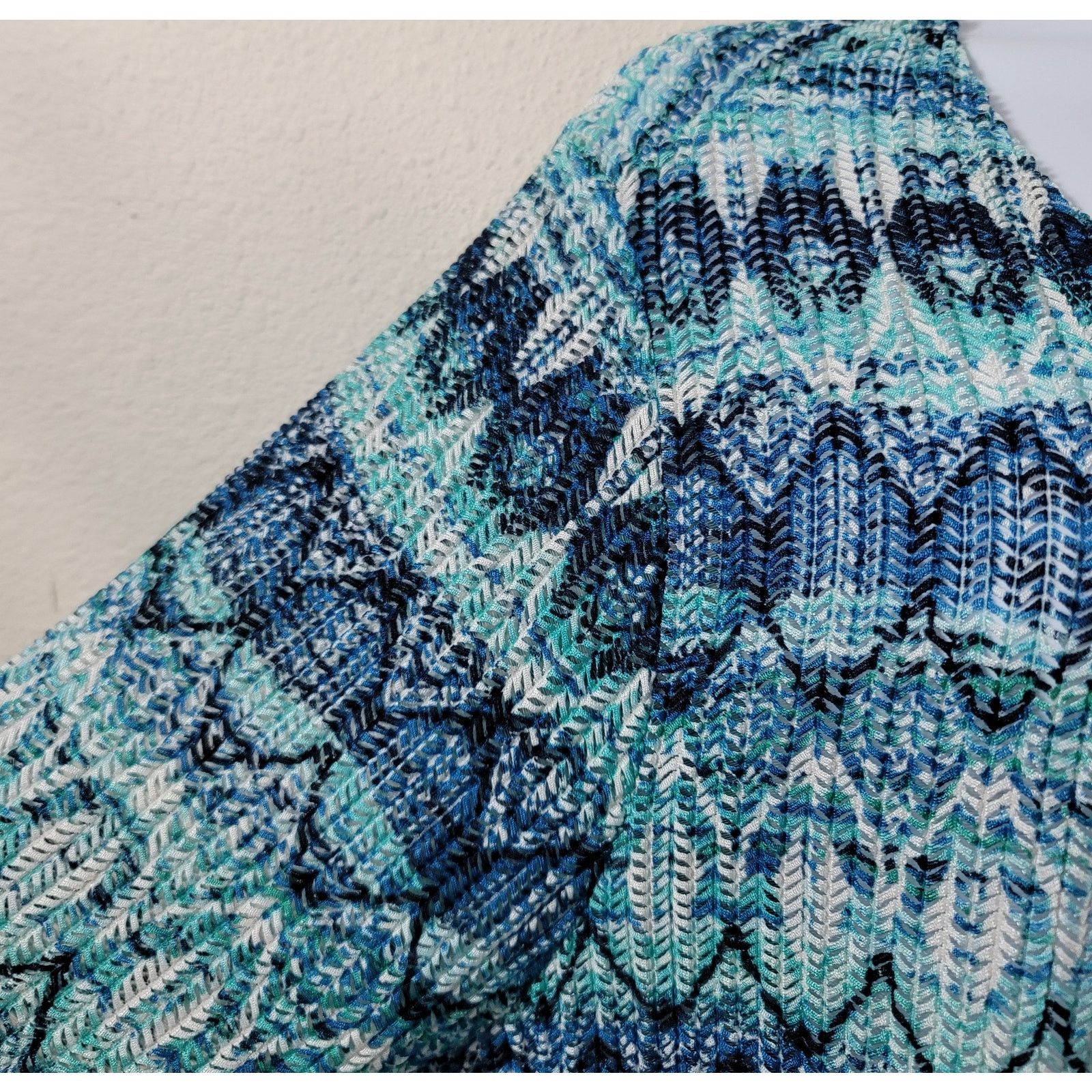 Other Catherines Blue Teal Open Front Cardigan Sweater 14W 16W Size XXL / US 16-18 / IT 52-54 - 5 Thumbnail