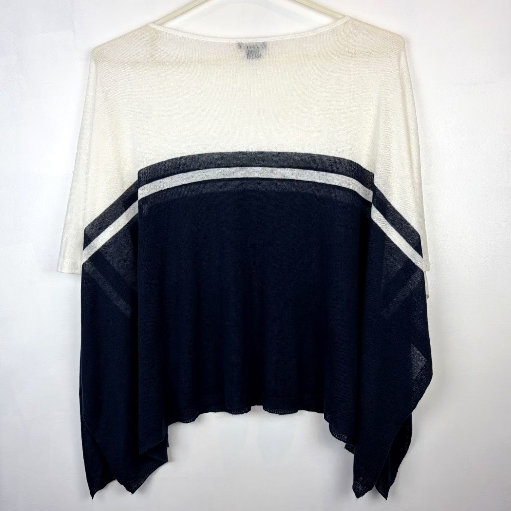 Ralph Lauren LRL Ralph Lauren Sweater Womens One Size Blue Lightweight Preppy Coastal Shawl Layer Size ONE SIZE - 2 Thumbnail