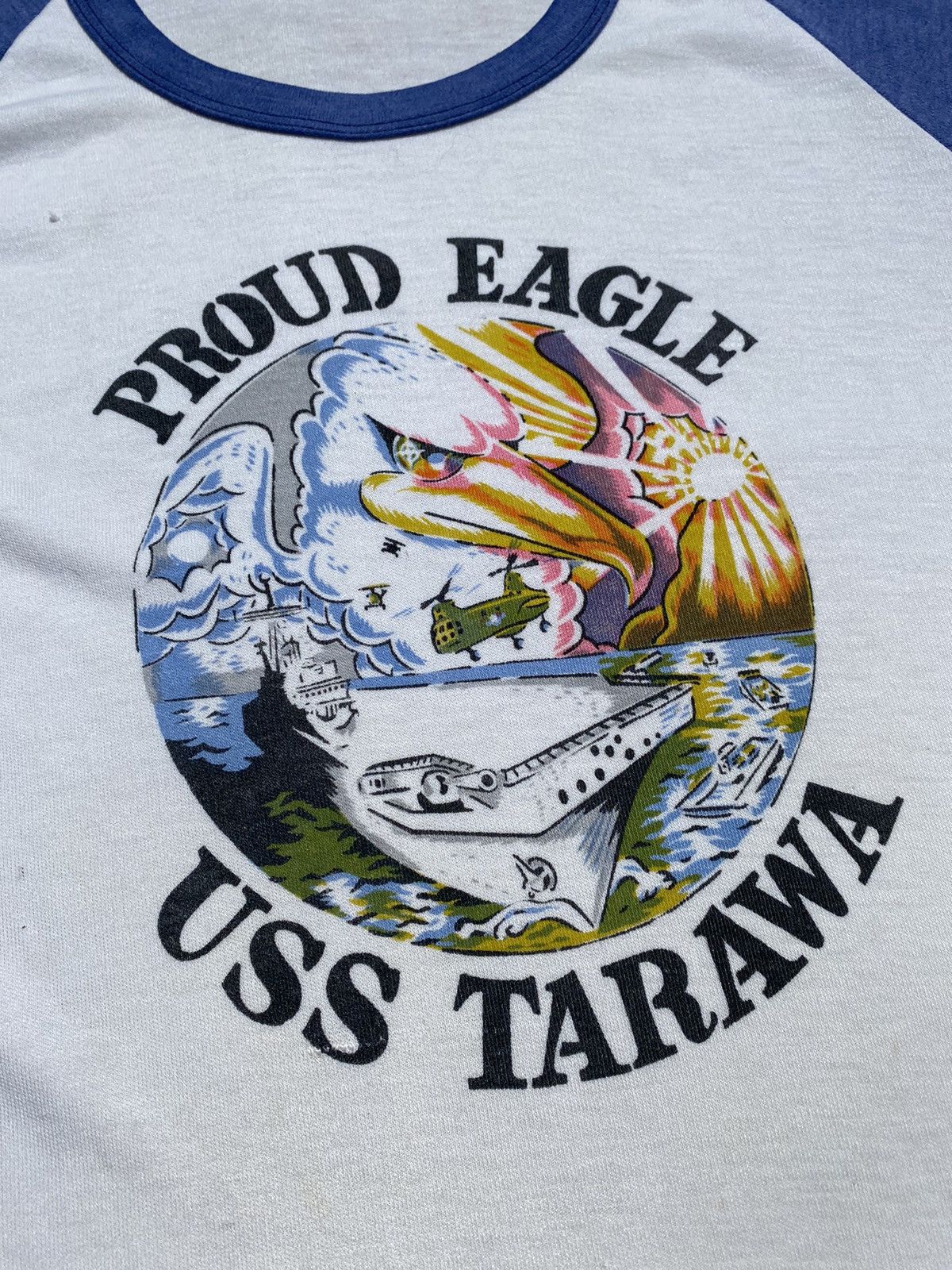 Vintage VINTAGE USS Tarawa Henley T-Shirt Size US M / EU 48-50 / 2 - 2 Thumbnail