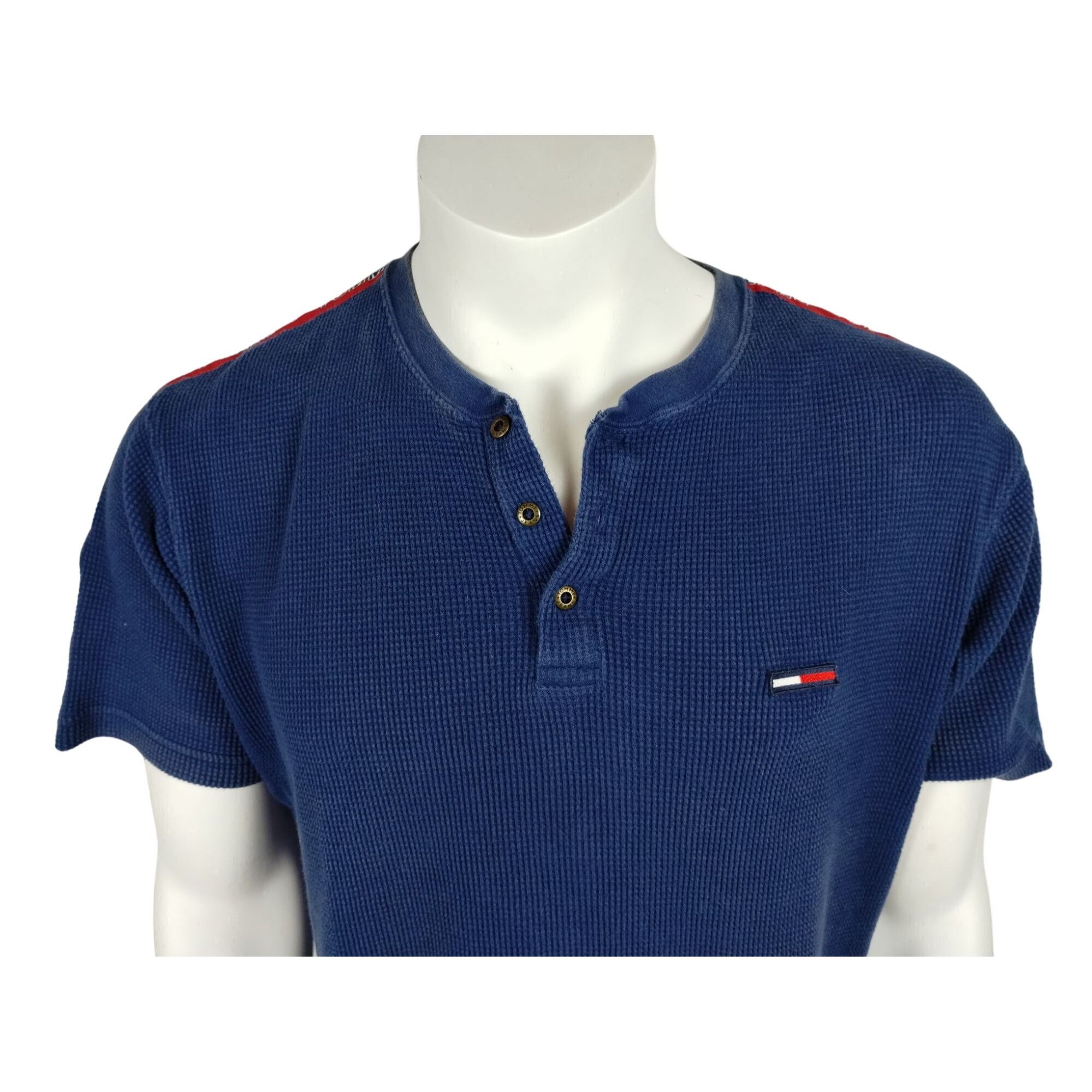Tommy Jeans Vintage Tommy Jeans Mens Large Waffle Knit Henley T-shirt Te Size US L / EU 52-54 / 3 - 3 Thumbnail