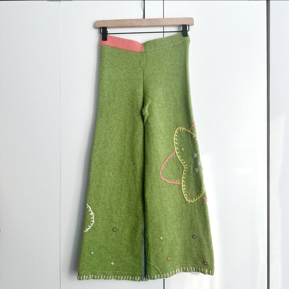 Yan Yan Knits YanYan Sunblock Colorblock Lambswool Wide Leg Pants NWOT Size 27" / US 4 / IT 40 - 8 Thumbnail