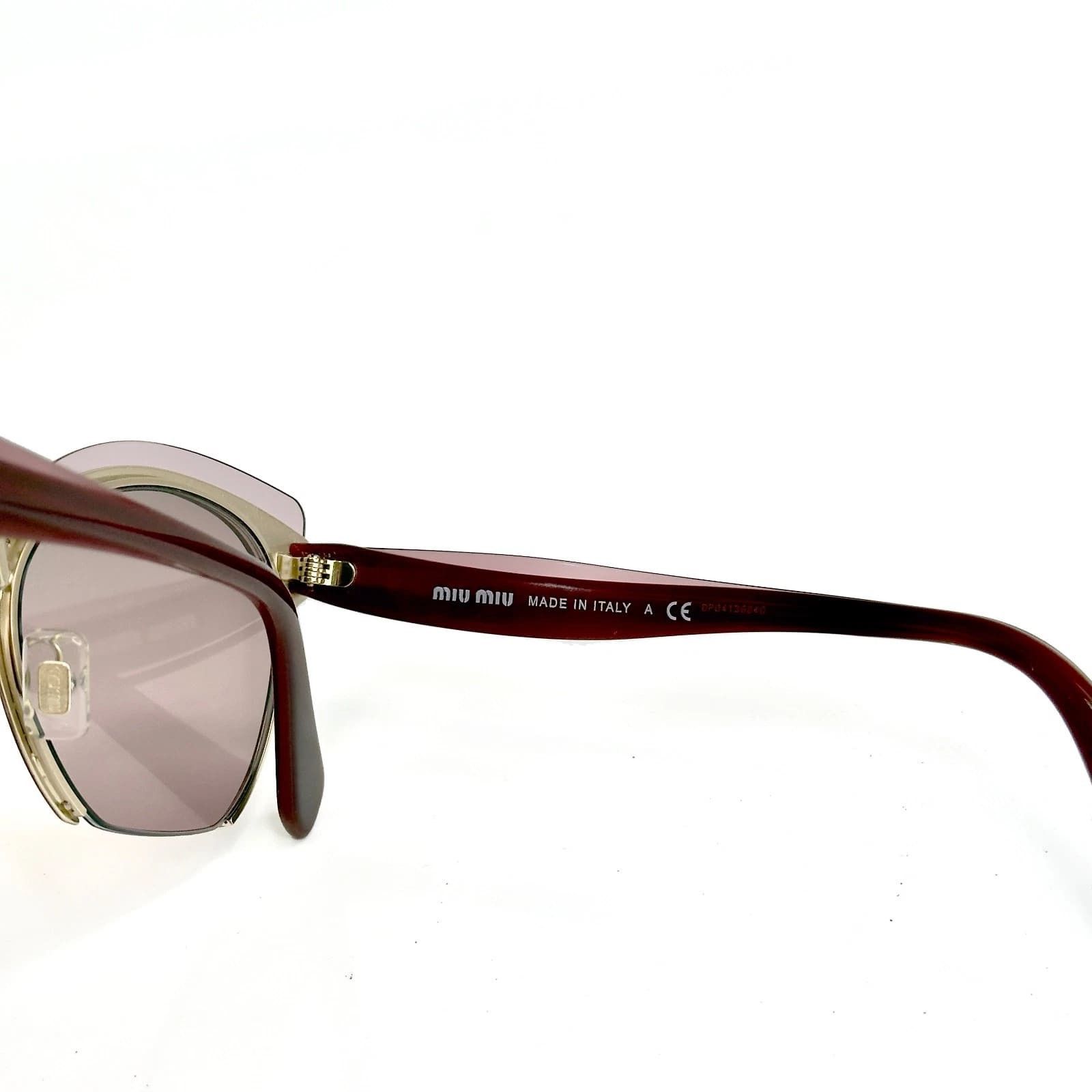 Miu Miu MIU MIU MU53TS RASOIR 53T Layers Red Pink Flat Sunglasses Size ONE SIZE - 3 Thumbnail