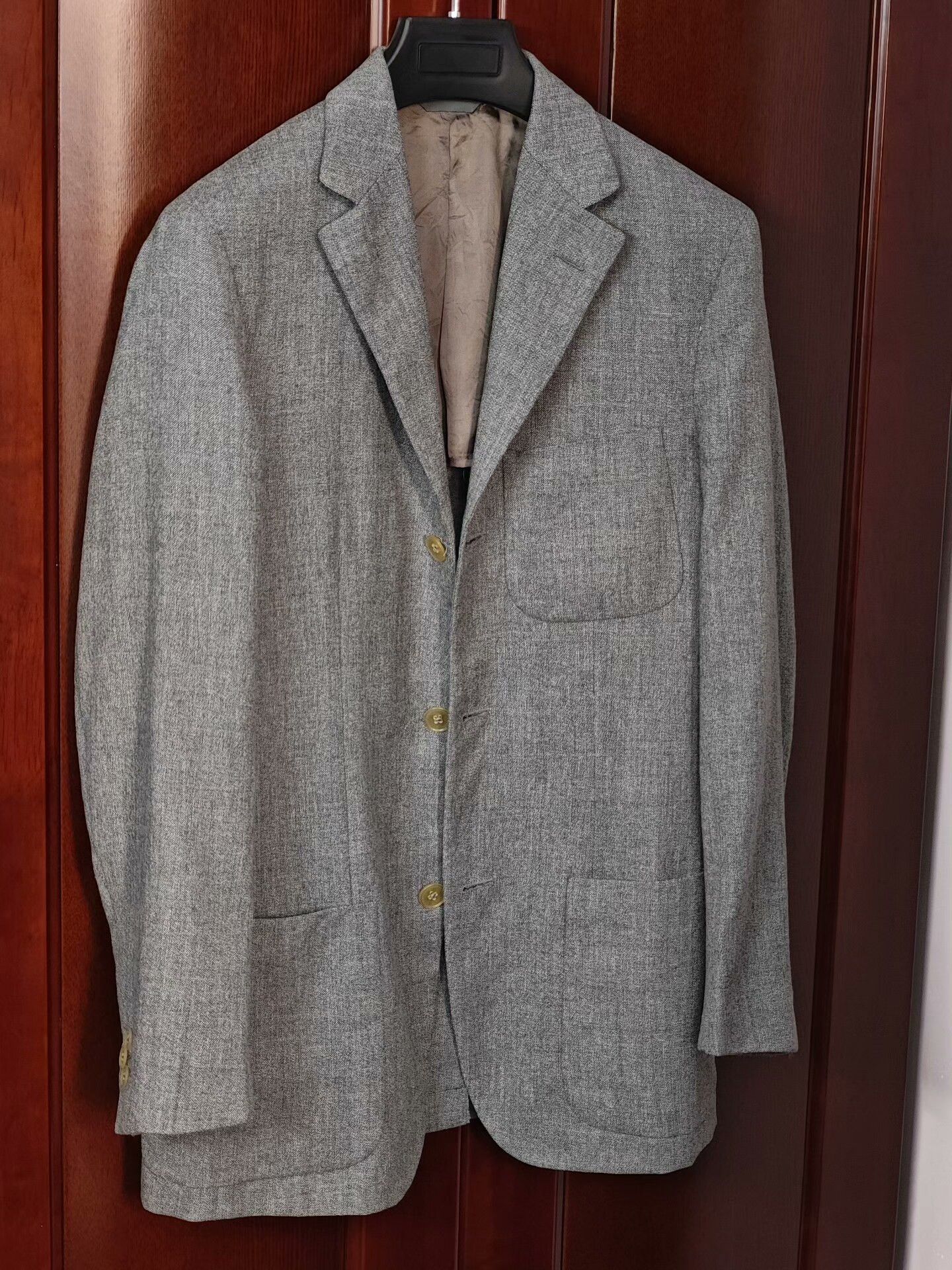 Caruso Italian Handmade Gray Cotton Blend Suit Size US S / EU 44-46 / 1 - 1 Thumbnail