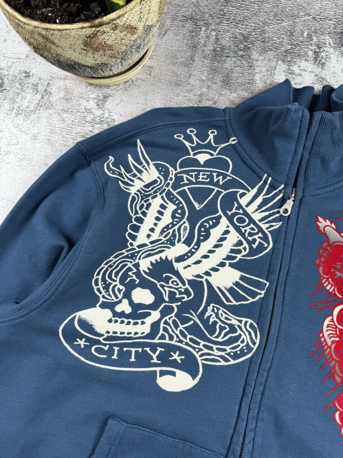 Ed Hardy Ed Hardy Y2K Sweatshirt Zip Bomber Hoodie Pullovover Size US XL / EU 56 / 4 - 13 Thumbnail
