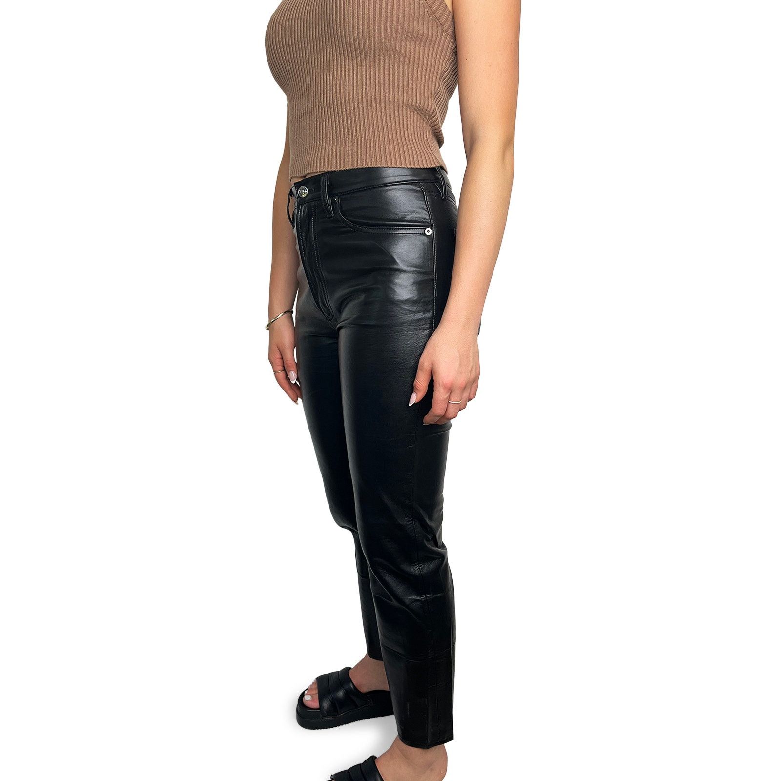 Agolde Leather trousers Size 28" / US 6 / IT 42 - 3 Thumbnail