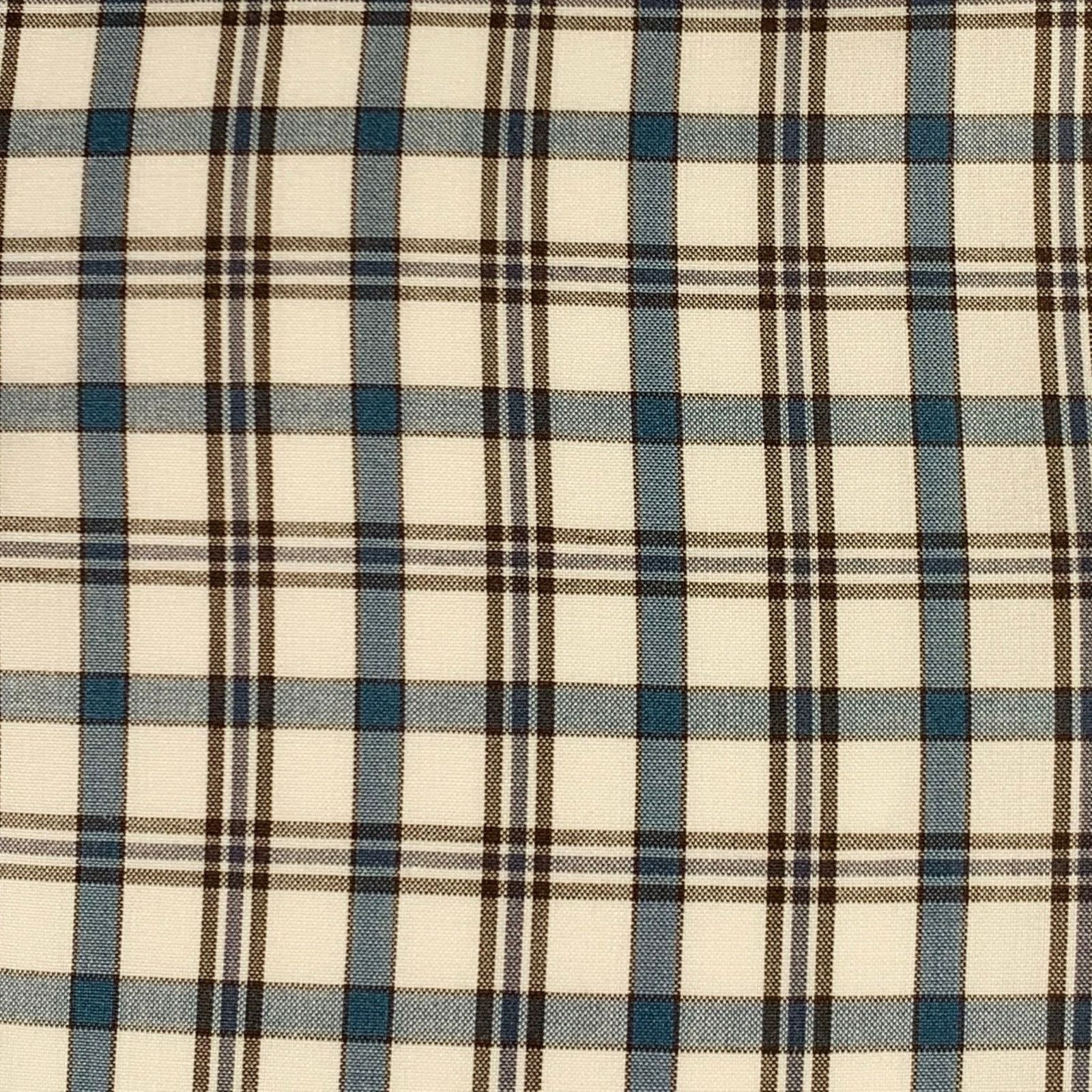 Isaia White Green Plaid Cotton Spread Collar Long Sleeve Shirt Size US M / EU 48-50 / 2 - 2 Thumbnail