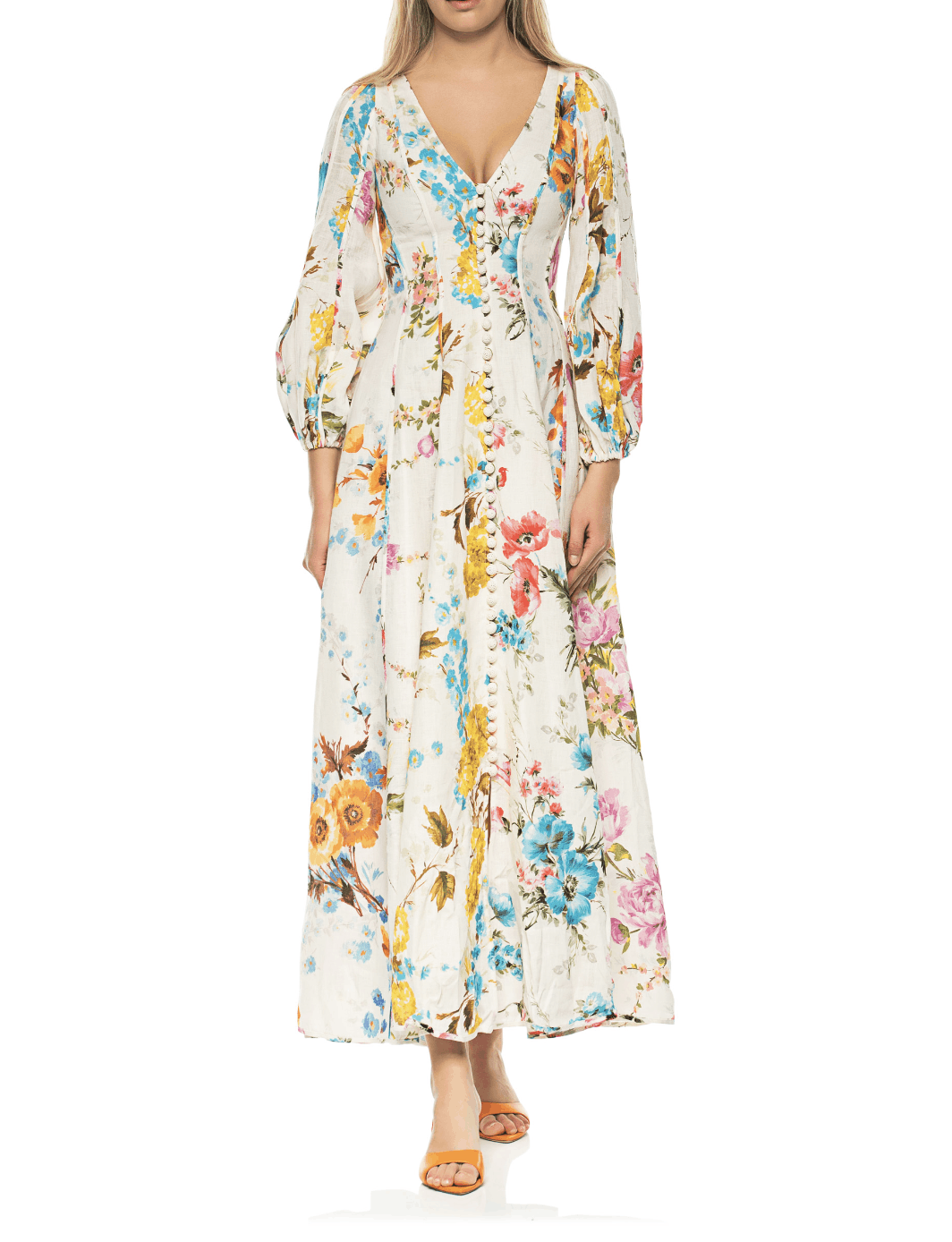 image of Zimmermann Halcyon Panelled Maxi Dress, Women's (Size Small)