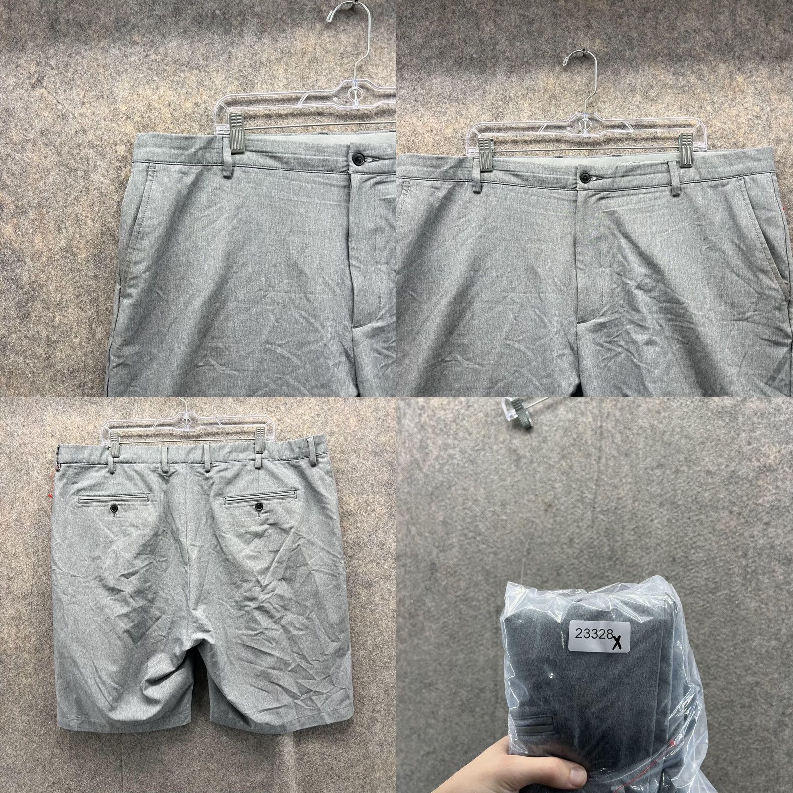 Vintage Greg Norman Shorts Men 42 Gray Chino Flat Front Casual Polyester Spandex Golf Size US 42 / EU 58 - 8 Thumbnail
