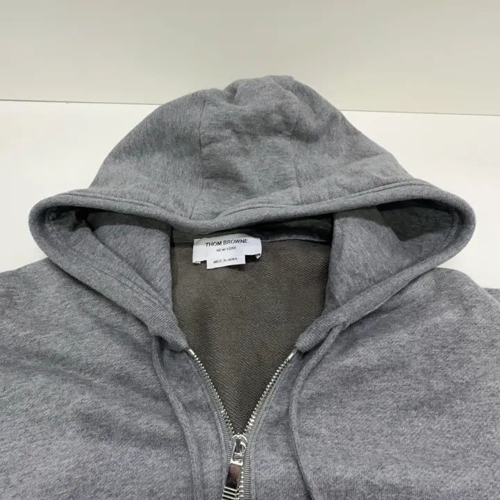 Thom Browne Thom Browne Classic Gray Hoodie with Stripes -2507 Size US M / EU 48-50 / 2 - 2 Thumbnail
