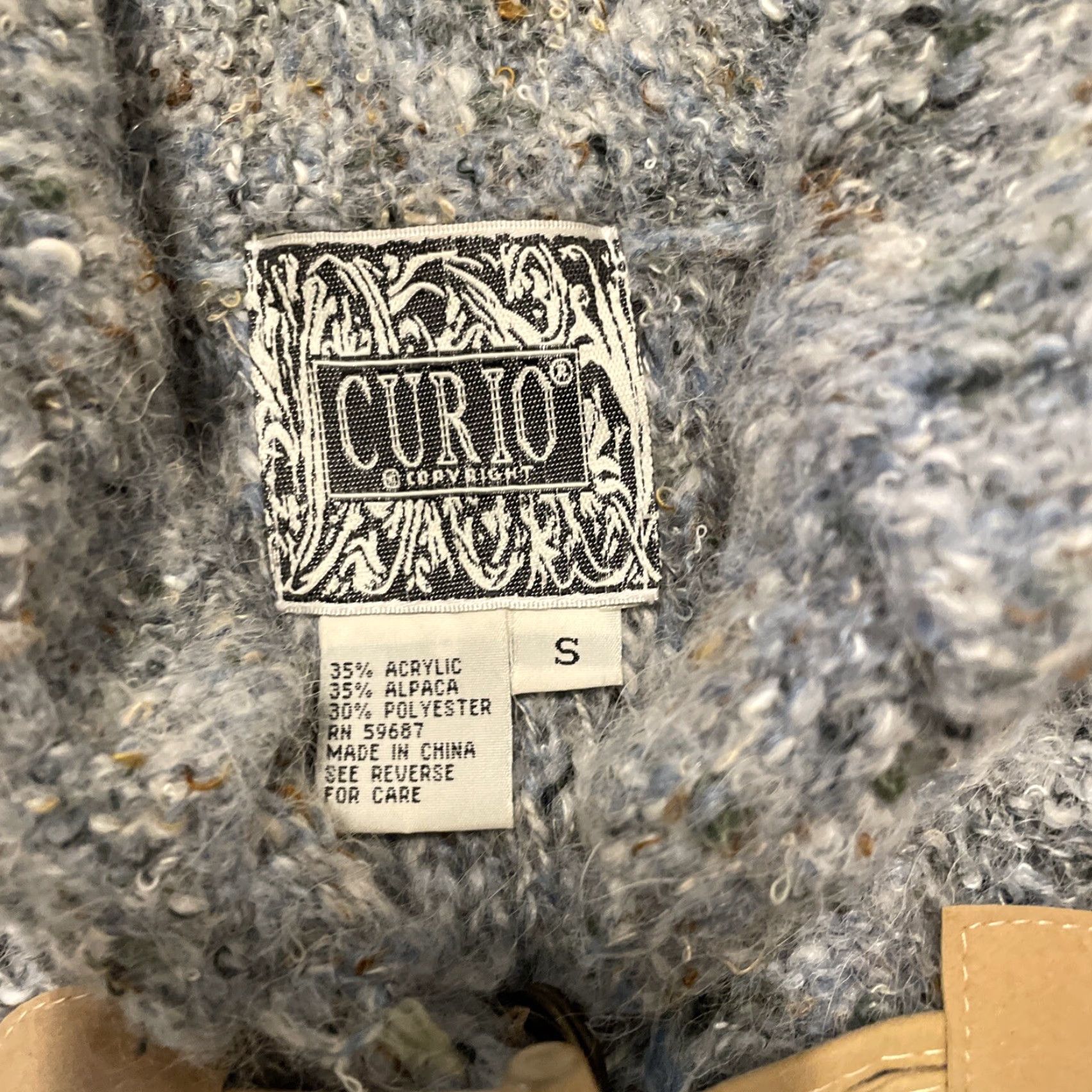 Vintage VINTAGE Curio Cardigan Women S Small Gray Leather Toggle Alpaca Blend Boho Long Shirt/ Sweater Women Mens? Size S / US 4 / IT 40 - 3 Thumbnail