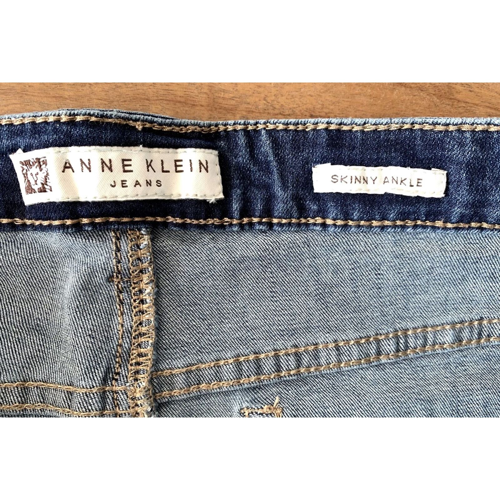 Anne Klein Anne Klein Jeans Women’s 30x27 Skinny Ankle Zip Denim Blue Medium Wash Regular Rise 27 In Inseam Size 30" / US 8 / IT 44 - 3 Thumbnail
