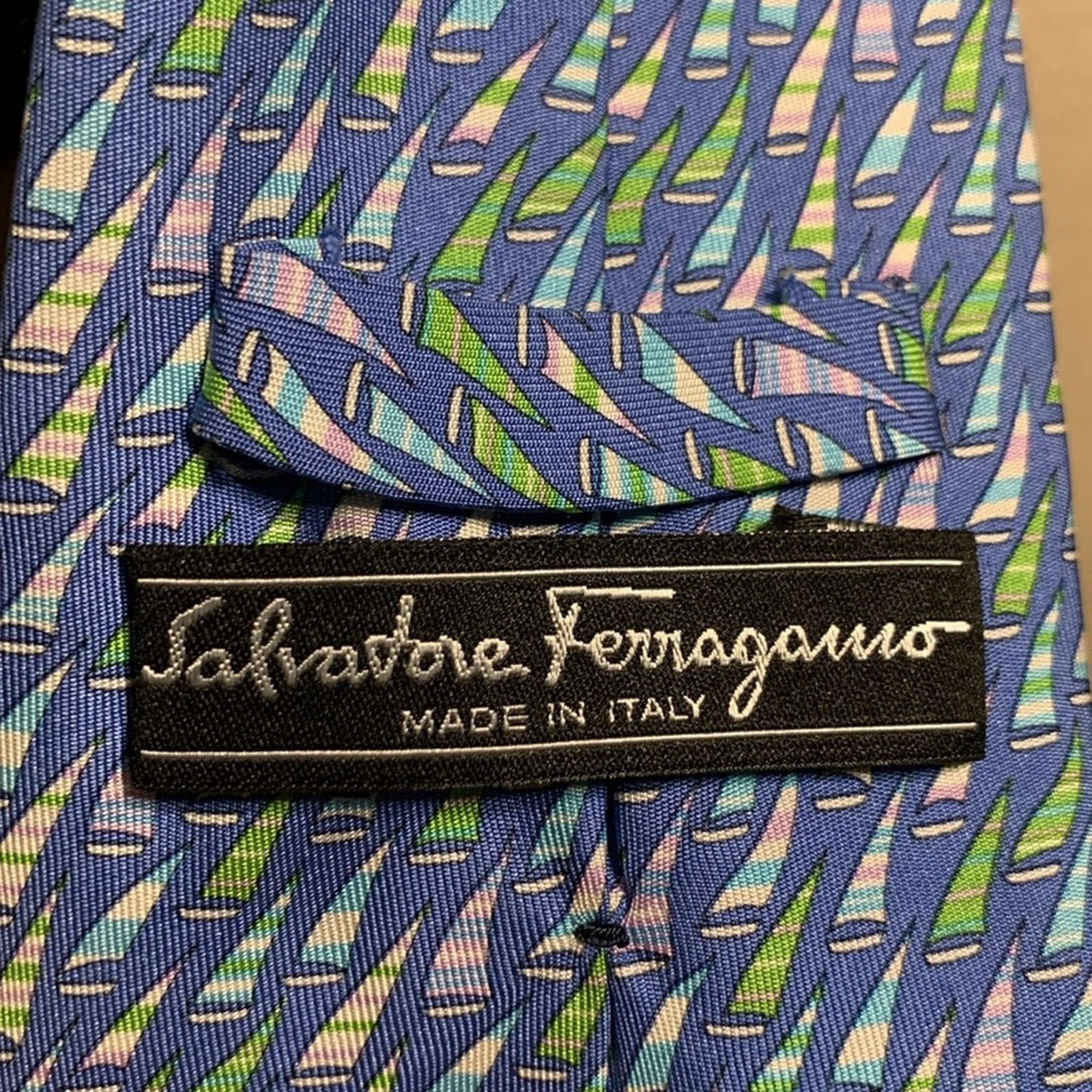 Salvatore Ferragamo Salvatore Ferragamo Italy Italian silk tie sailboats motif Size ONE SIZE - 7 Thumbnail