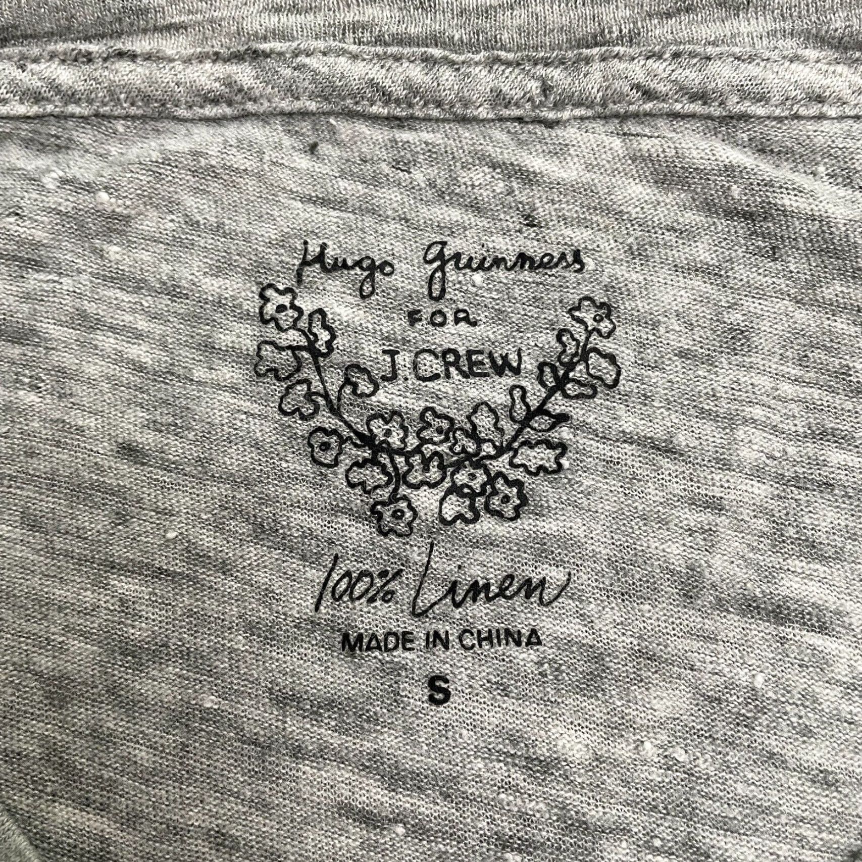 J.Crew J. Crew x Hugo Guinness Linen Shirt Women Small Heather Gray Short Sleeve Casual Size S / US 4 / IT 40 - 4 Thumbnail