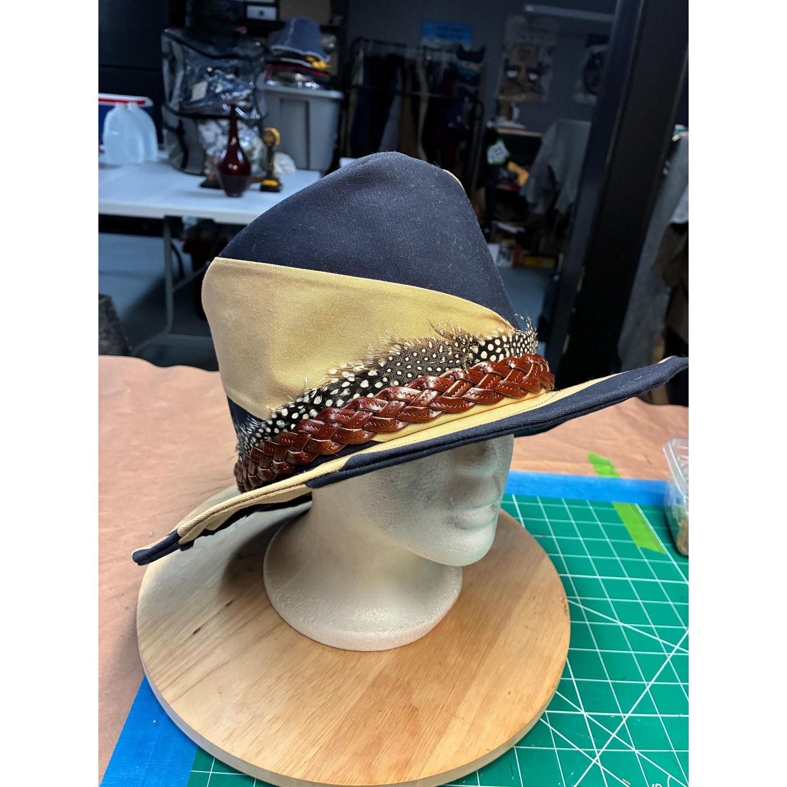 Other The Showman — Reclaimed Canvas Top Hat, Braided Leather Band Size ONE SIZE - 8 Thumbnail