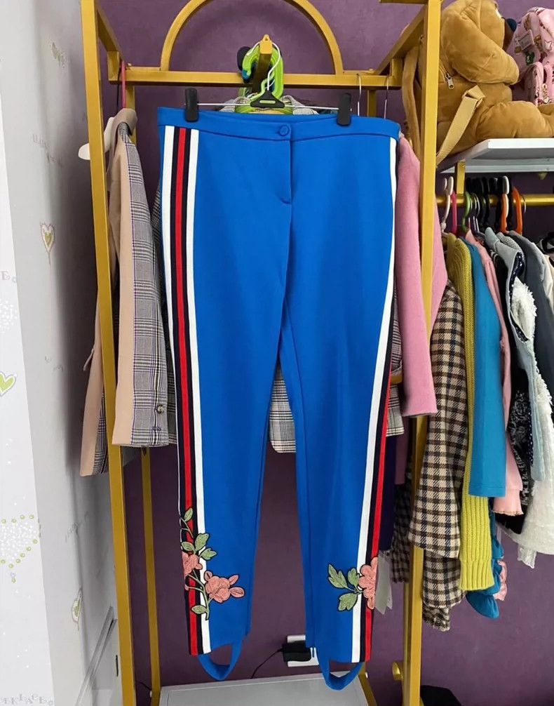 Gucci Gucci Size M Embroidered flower women's trousers 2505-Next Size 42" / US 20 - 1 Thumbnail