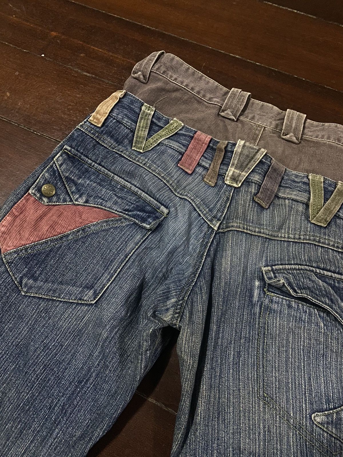 If Six Was Nine × Japanese Brand × Jean Double Waist ZIPPER Pocket Vintage Japan Denim Jeans Size US 35 - 16 Thumbnail