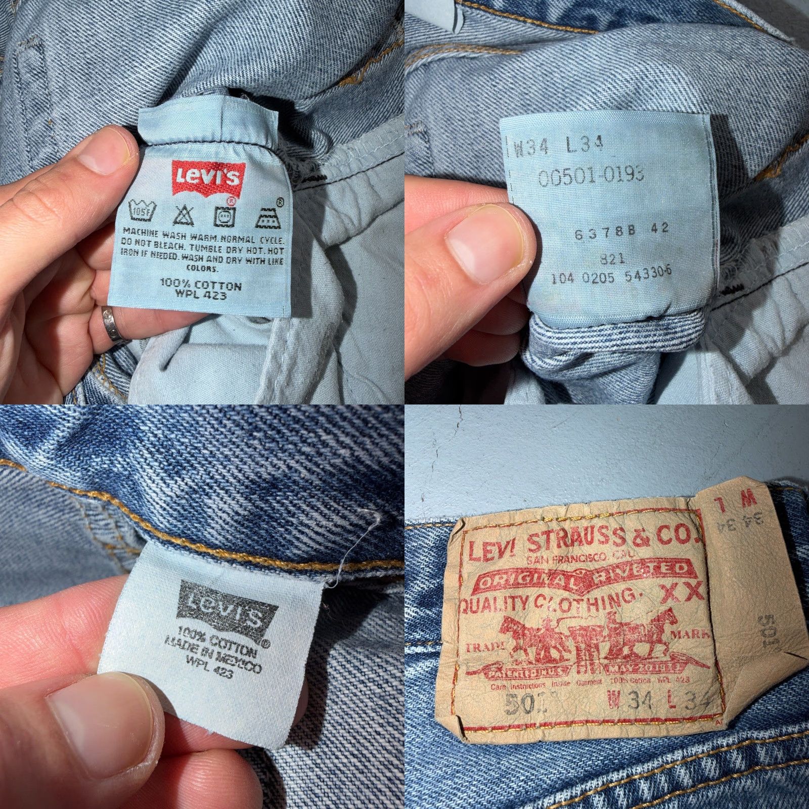 Levi's VINTAGE Levi's 501 Jeans Leg Straight 34x34 Blue Light Wash Denim Men Size US 34 / EU 50 - 9 Thumbnail