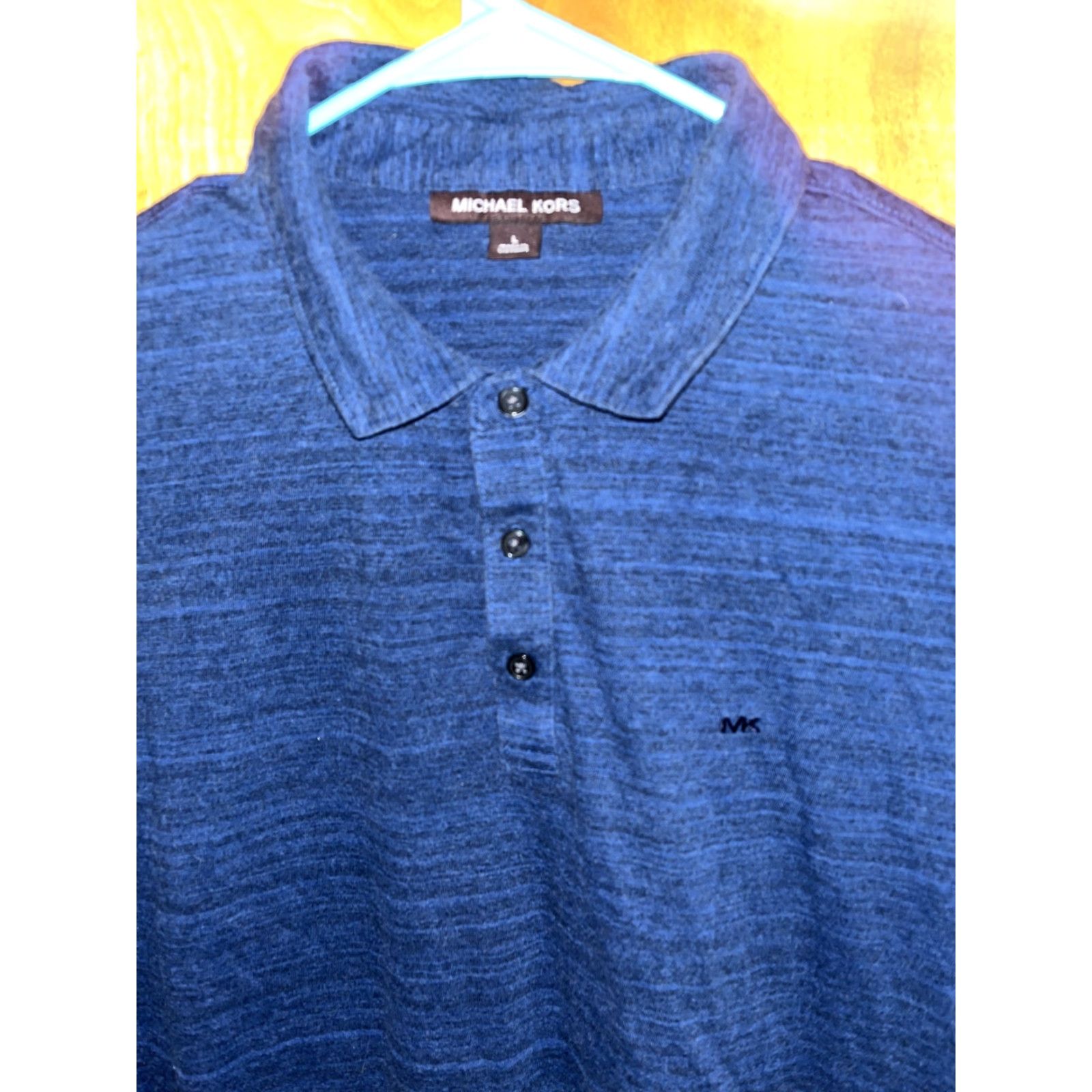 Michael Kors Michael Kors Polo Shirt Men Large Blue Logo Cotton Casual Rugby Short Sleeve A2 Size US L / EU 52-54 / 3 - 2 Thumbnail