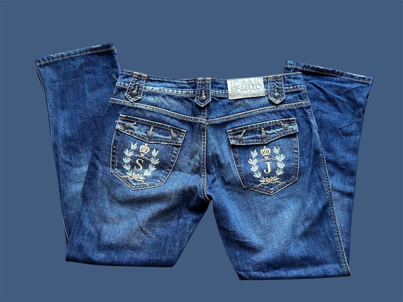 Other Sfarzo Vintage Embroidered Dark Wash Jeans Size 28" / US 6 / IT 42 - 3 Thumbnail